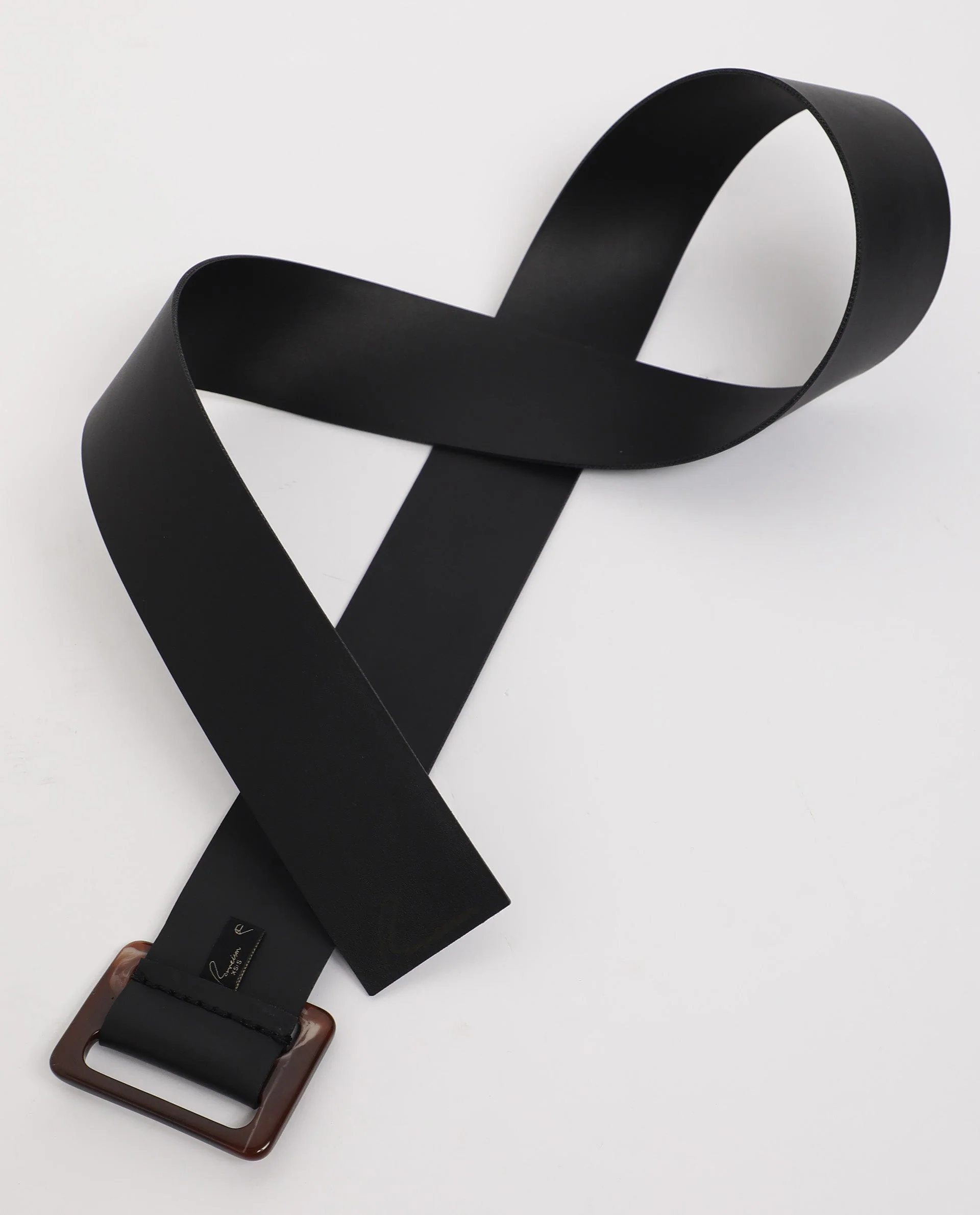 Rareism Women France Black Solid Leather Belt - Image 3