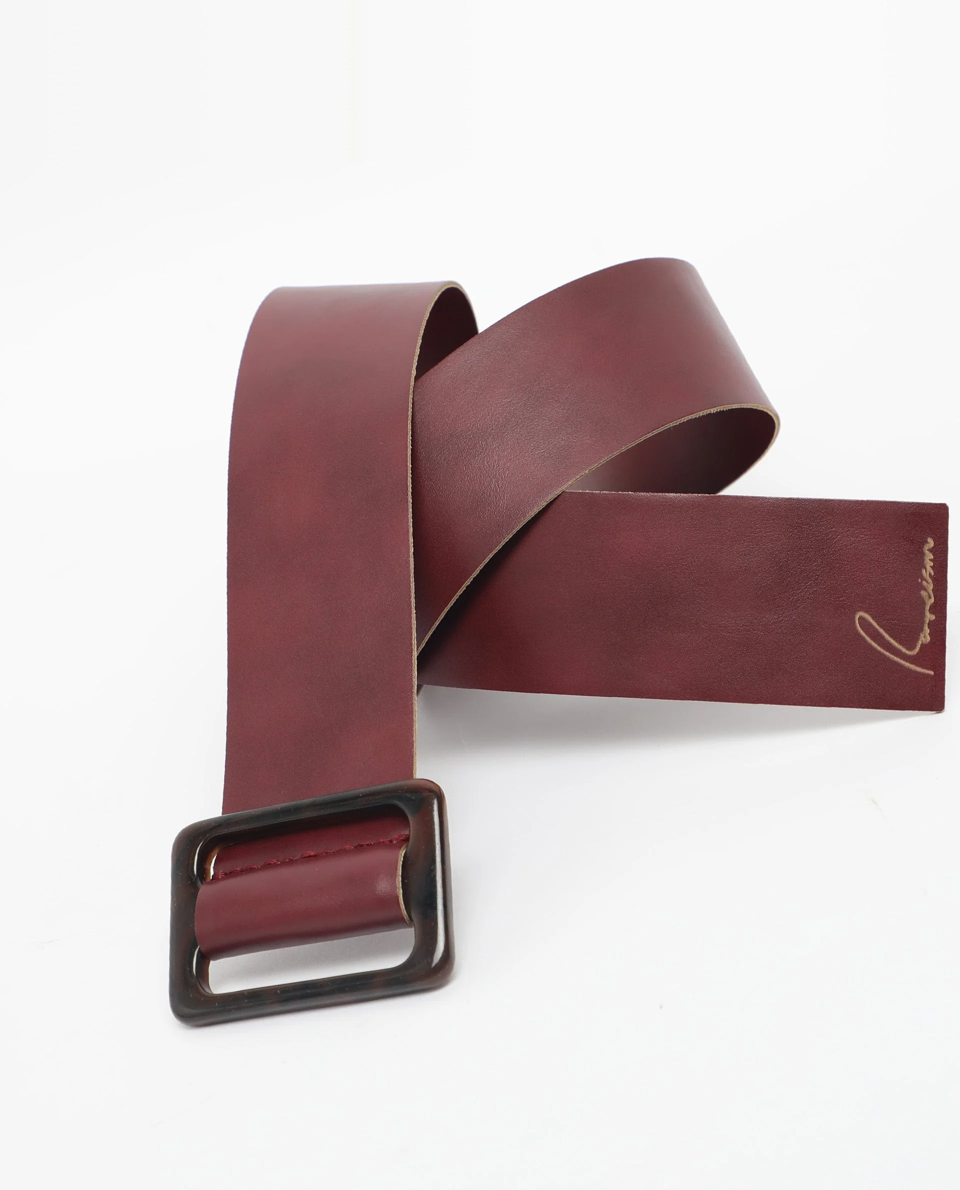 Rareism Women France Maroon Solid Leather Belt - Image 4