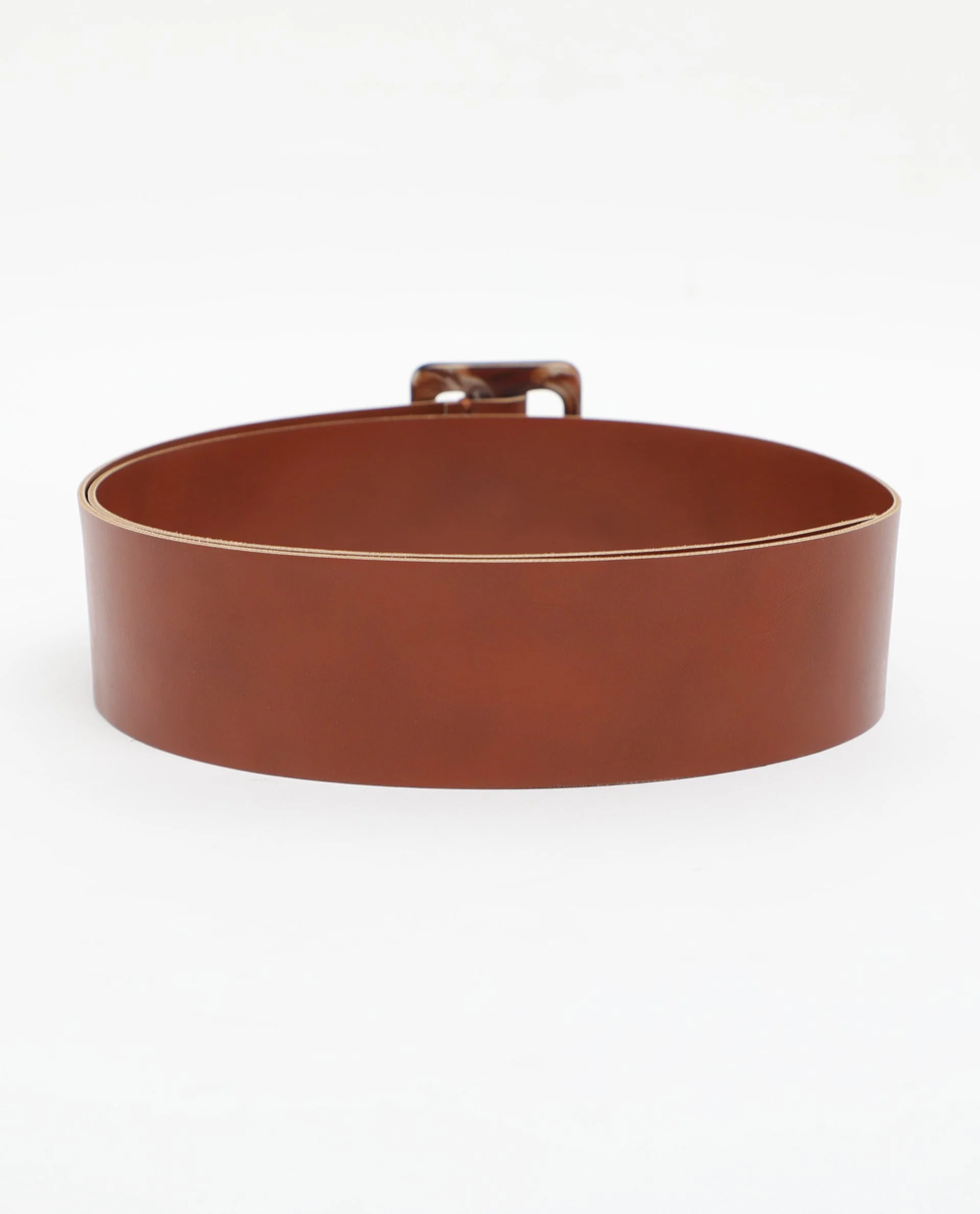 Rareism Women France Tan Solid Leather Belt - Image 2