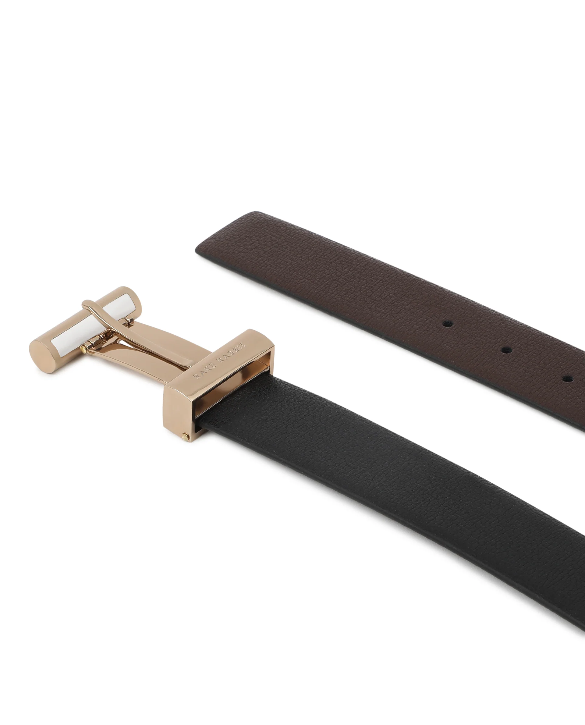 Rare Rabbit Men's Fred Black Belt Leather - Image 4