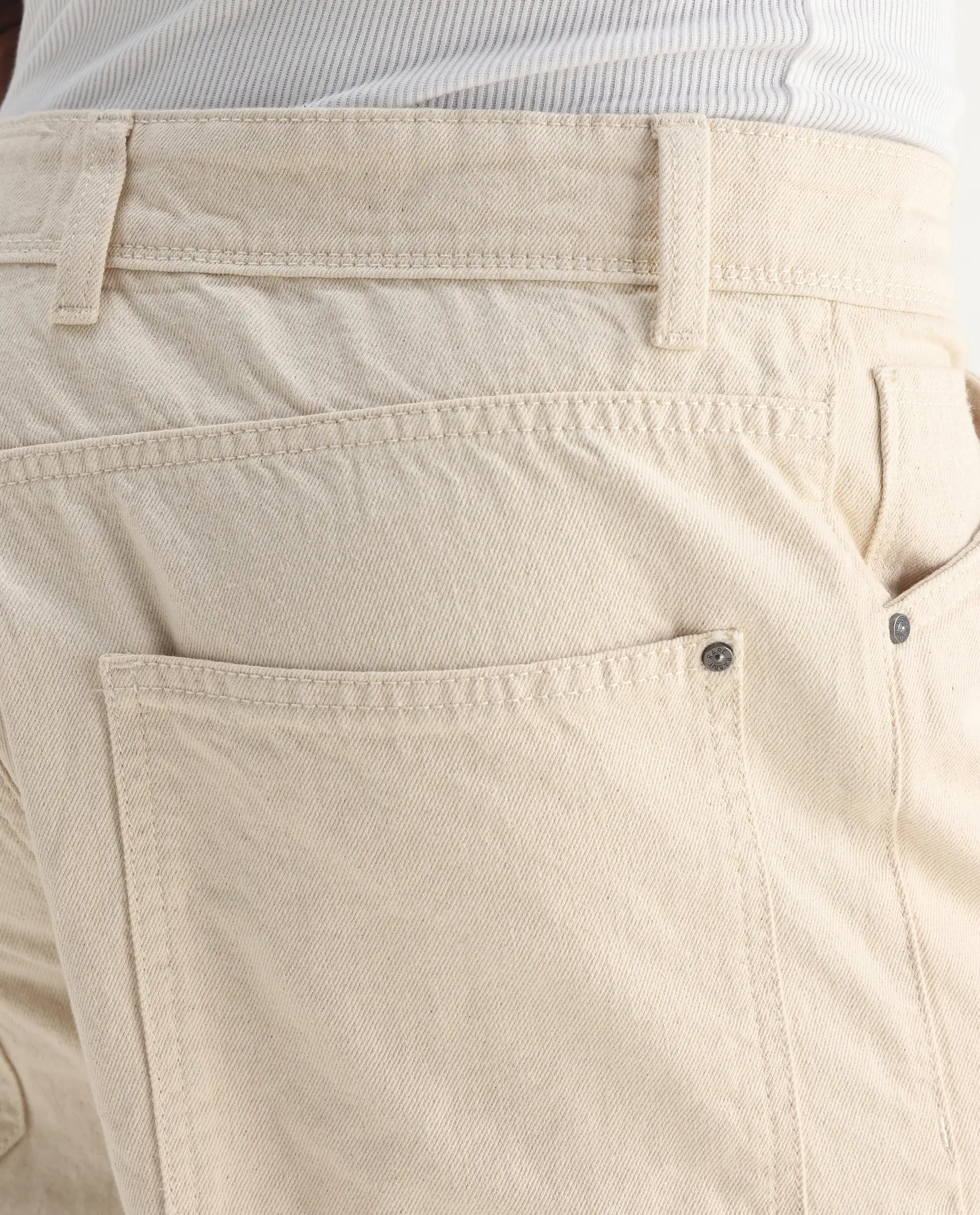 Rare Rabbit Men's Freks Beige Cotton Plain Baggy Fit Jeans - Image 8