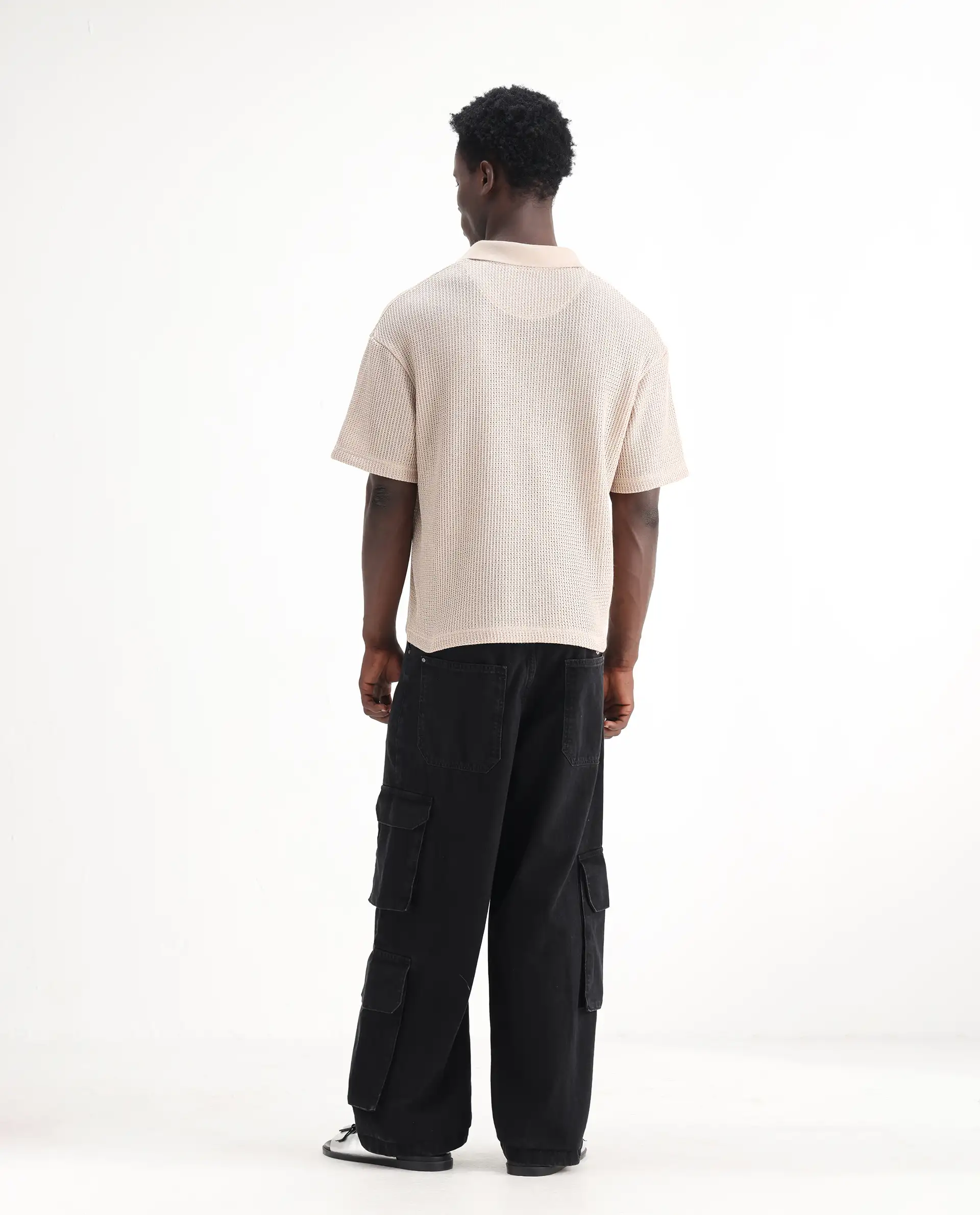 Rare Rabbit Men's Freks Black Cotton Plain Baggy Fit Jeans - Image 9