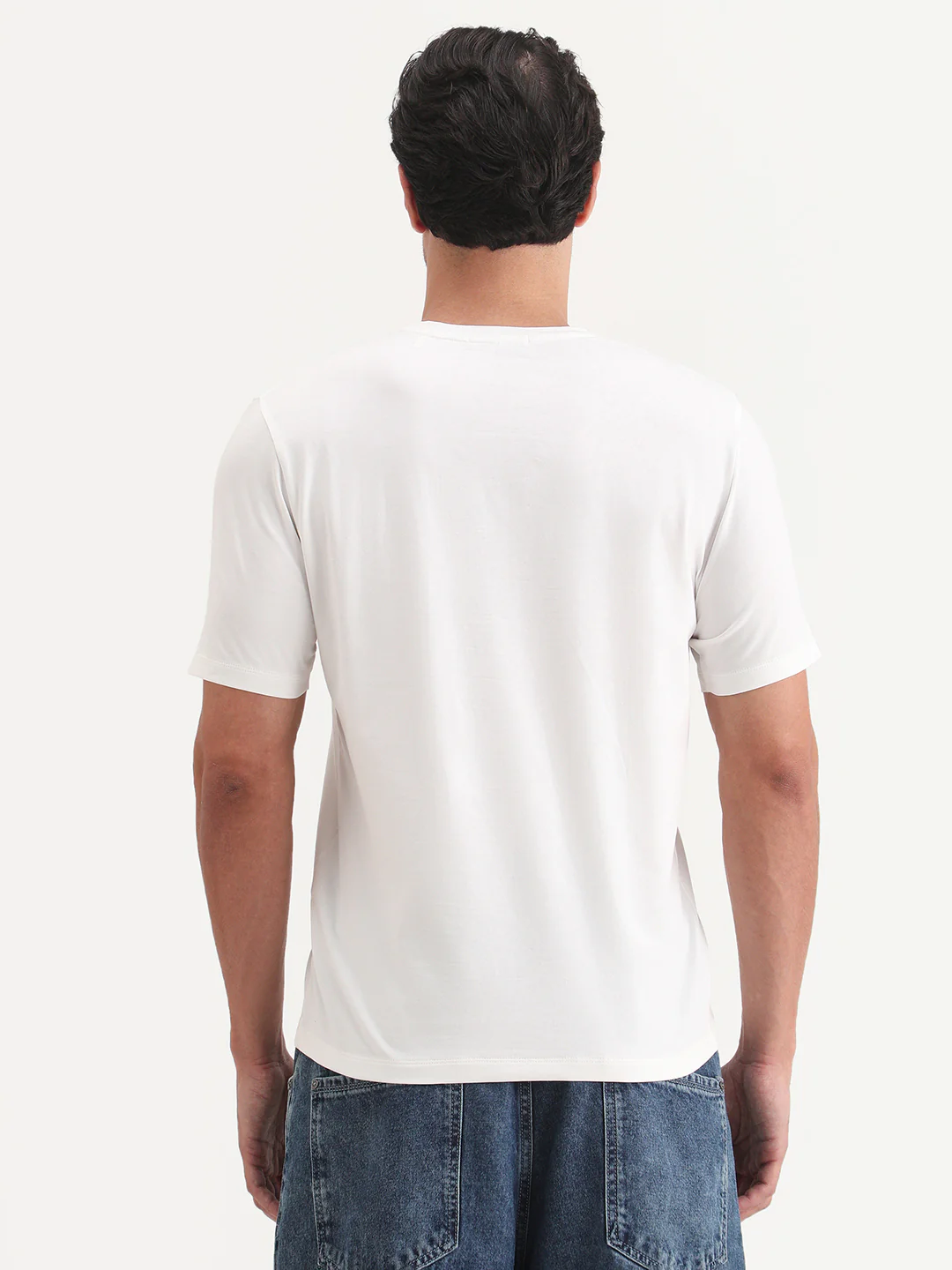 Rare Rabbit Men's Friend Off White Cotton Blend Fabric Half Sleeve Crew Neck Regular Fit Graphic Print T-Shirt - Image 7