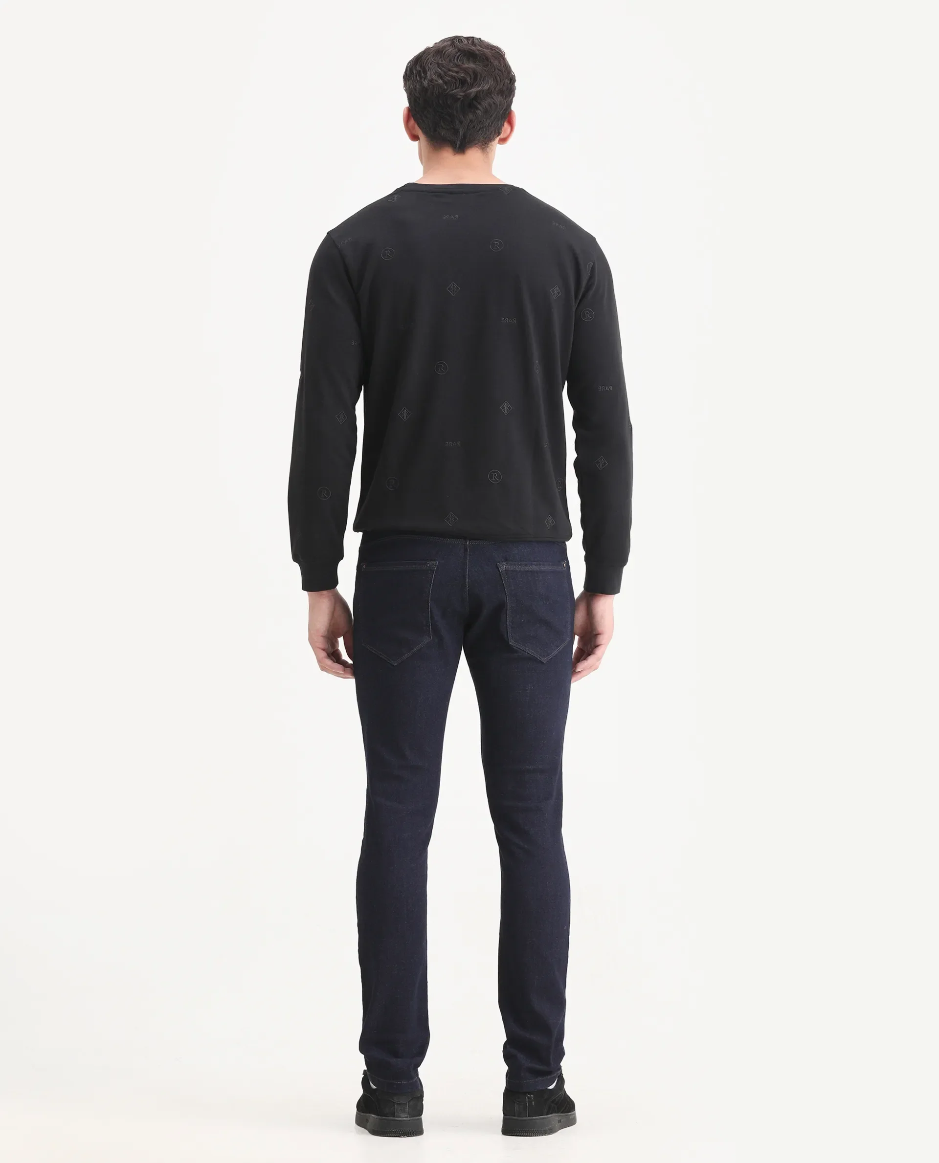 Rare Rabbit Men's Frisco Navy Cotton Plain Hawk Slim Fit Jeans - Image 8