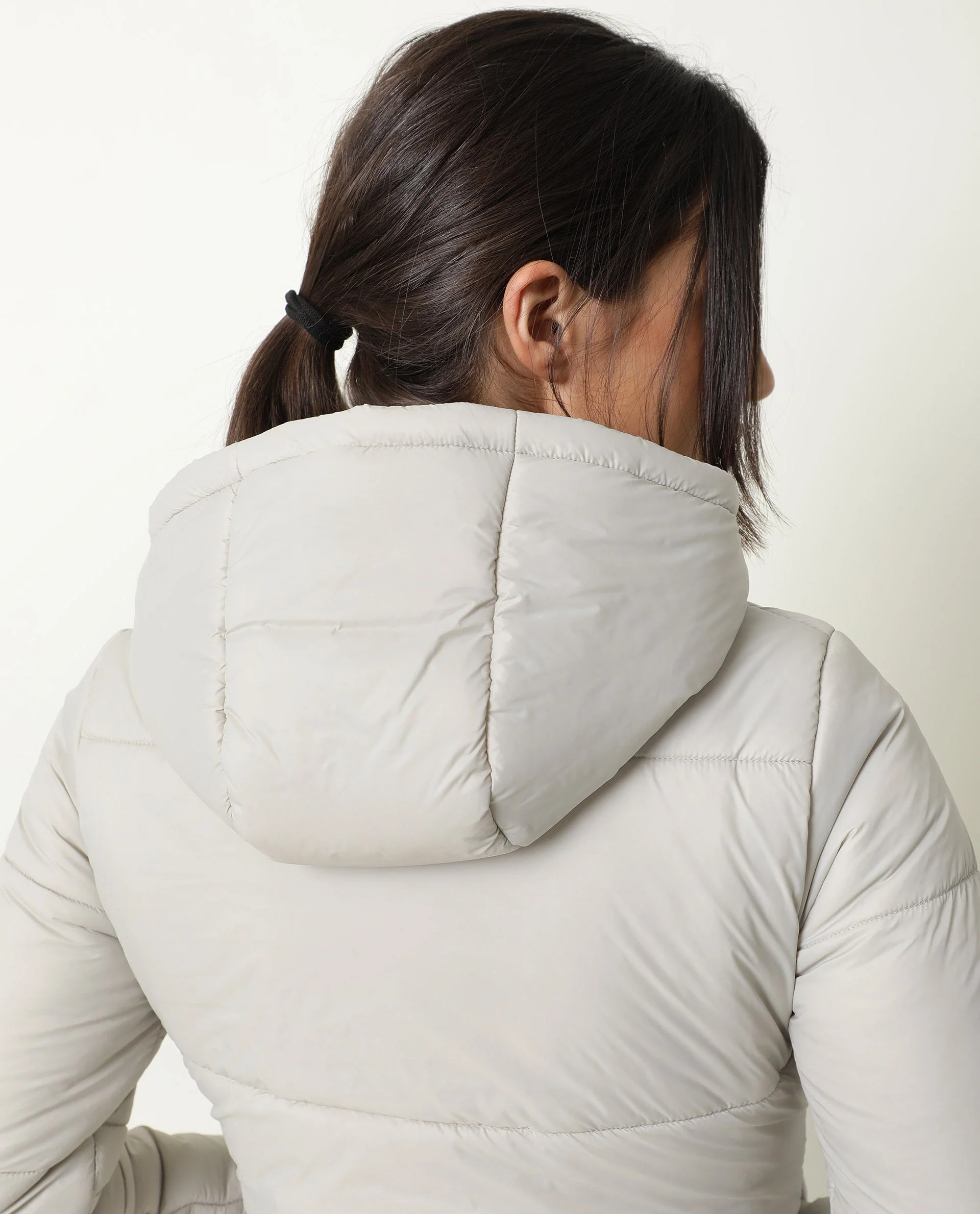 Rareism Women's Frith Beige Polyester Hooded Plain Regular Fit Jacket - Image 10