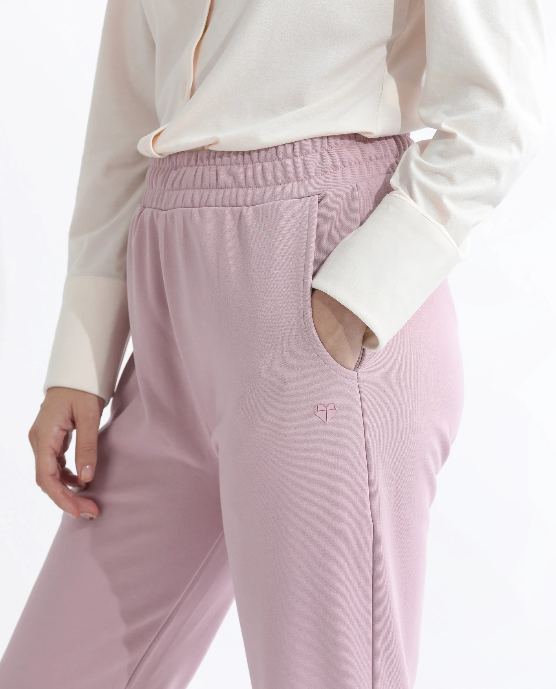 Rareism Women's Fronk Dusky Pink Polyester Blend Plain Ankle Length Tailored Track Pant - Image 7