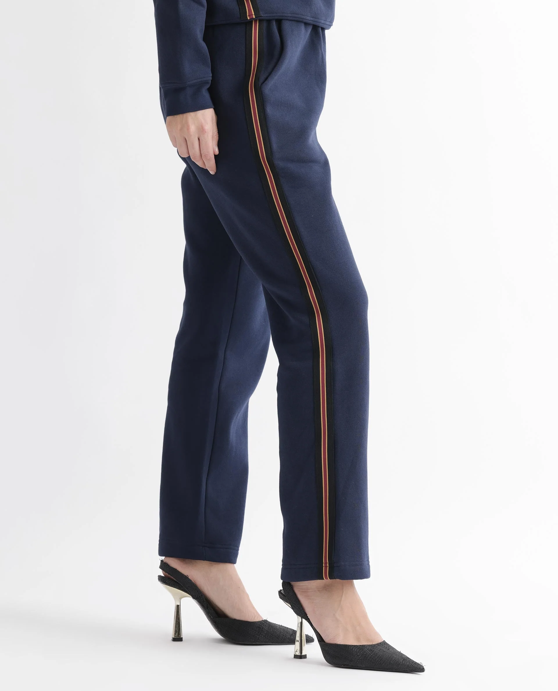 Rareism Women's Fronk Navy Polyester Blend Plain Ankle Length Tailored Track Pant - Image 3