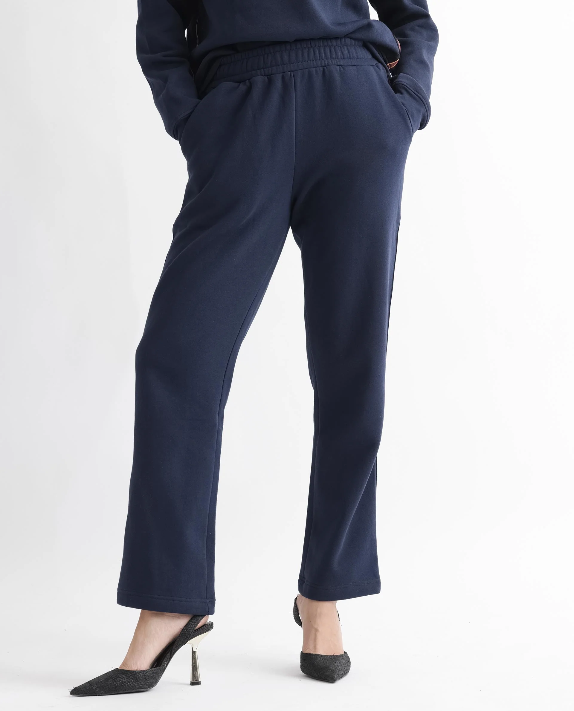 Rareism Women's Fronk Navy Polyester Blend Plain Ankle Length Tailored Track Pant - Image 4