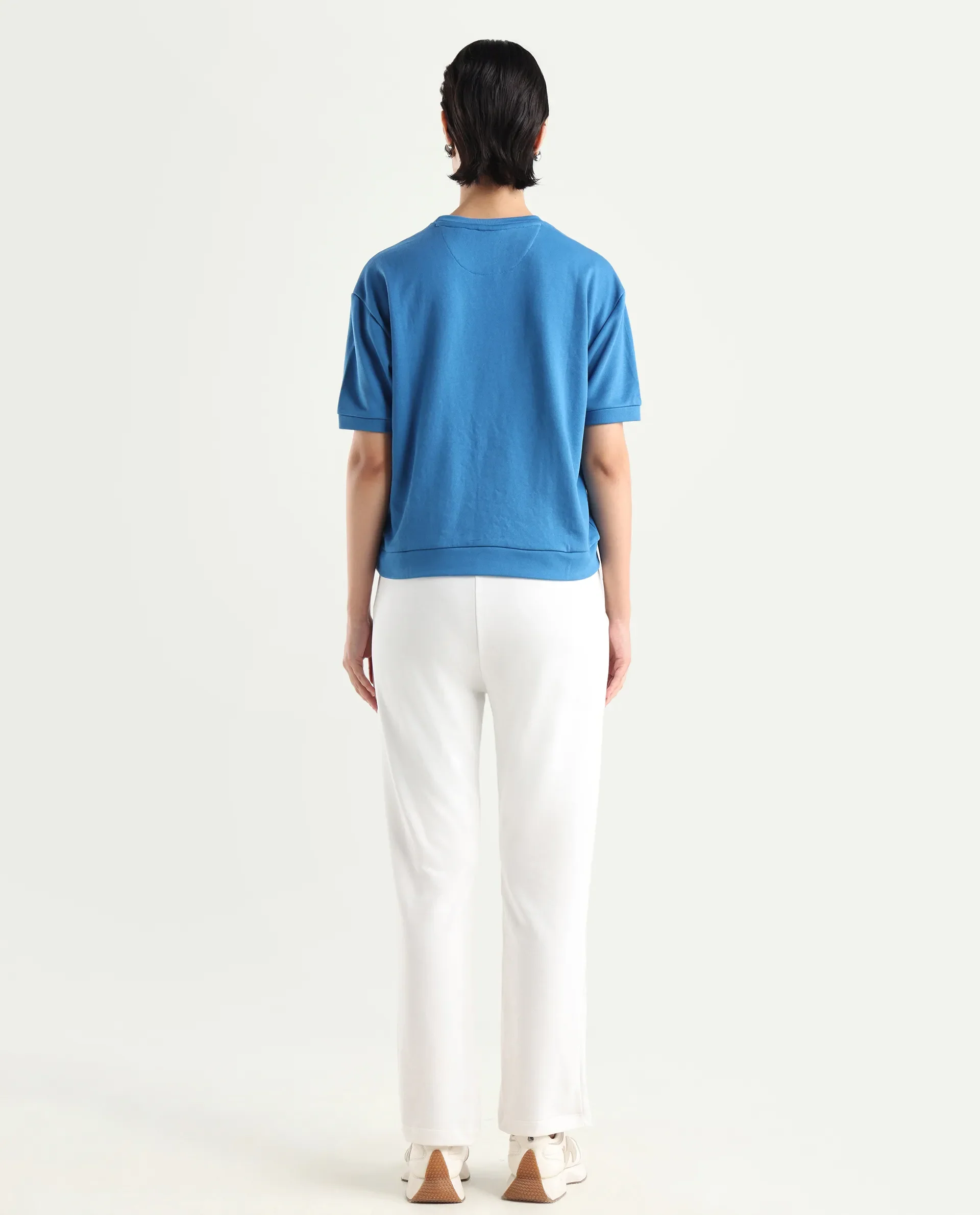Rareism Women's Fronk Off White Polyester Blend Plain Ankle Length Tailored Track Pant - Image 7