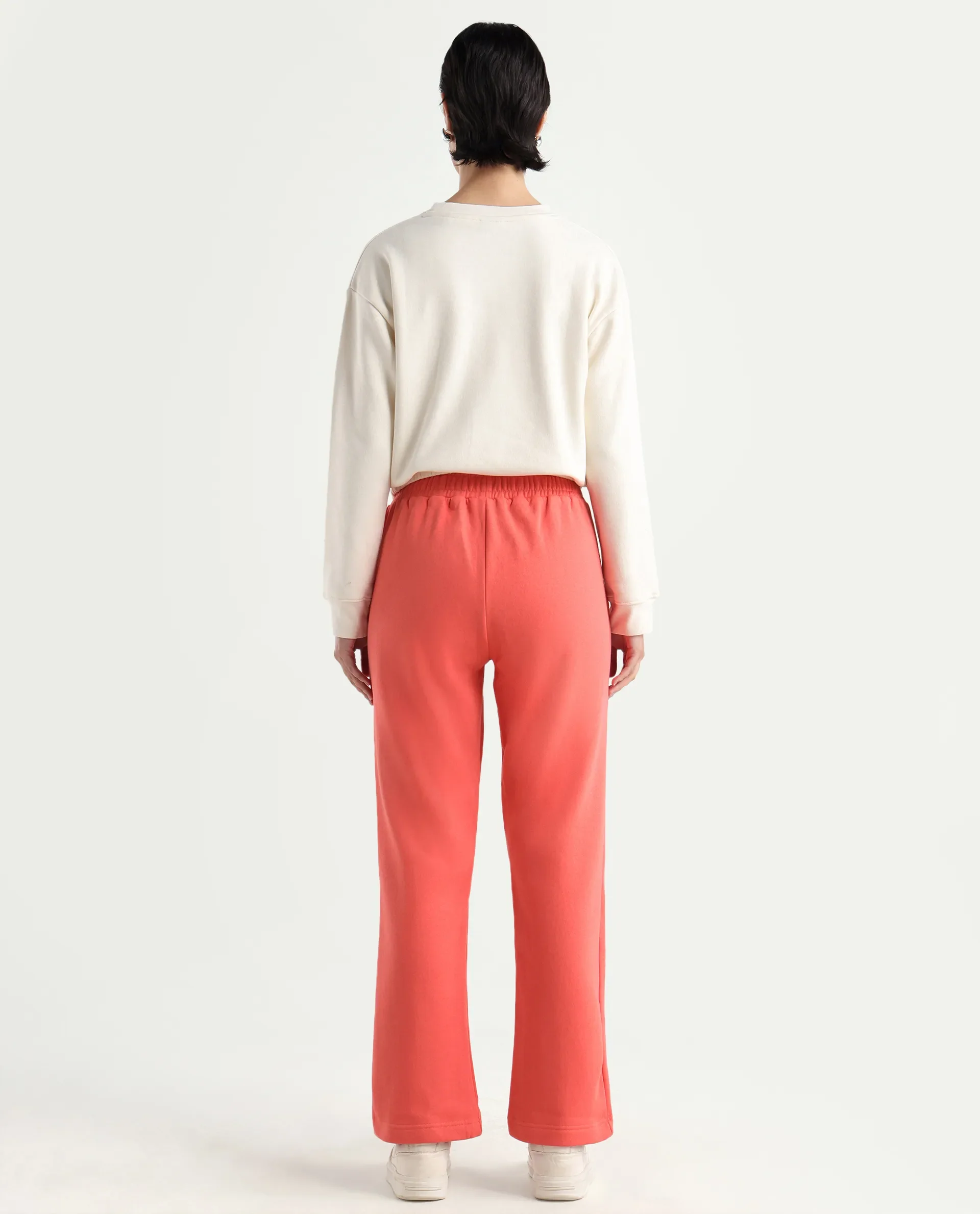 Rareism Women's Fronk Orange Polyester Blend Plain Ankle Length Tailored Track Pant - Image 7