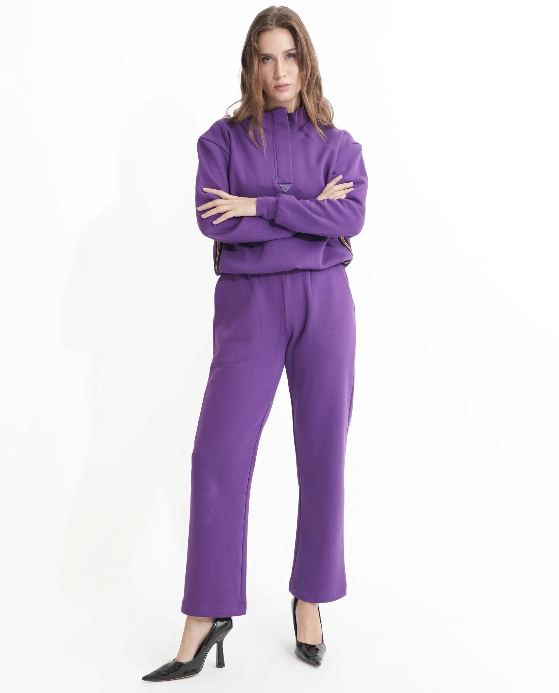 Rareism Women's Fronk Purple Polyester Blend Plain Ankle Length Tailored Track Pant - Image 11