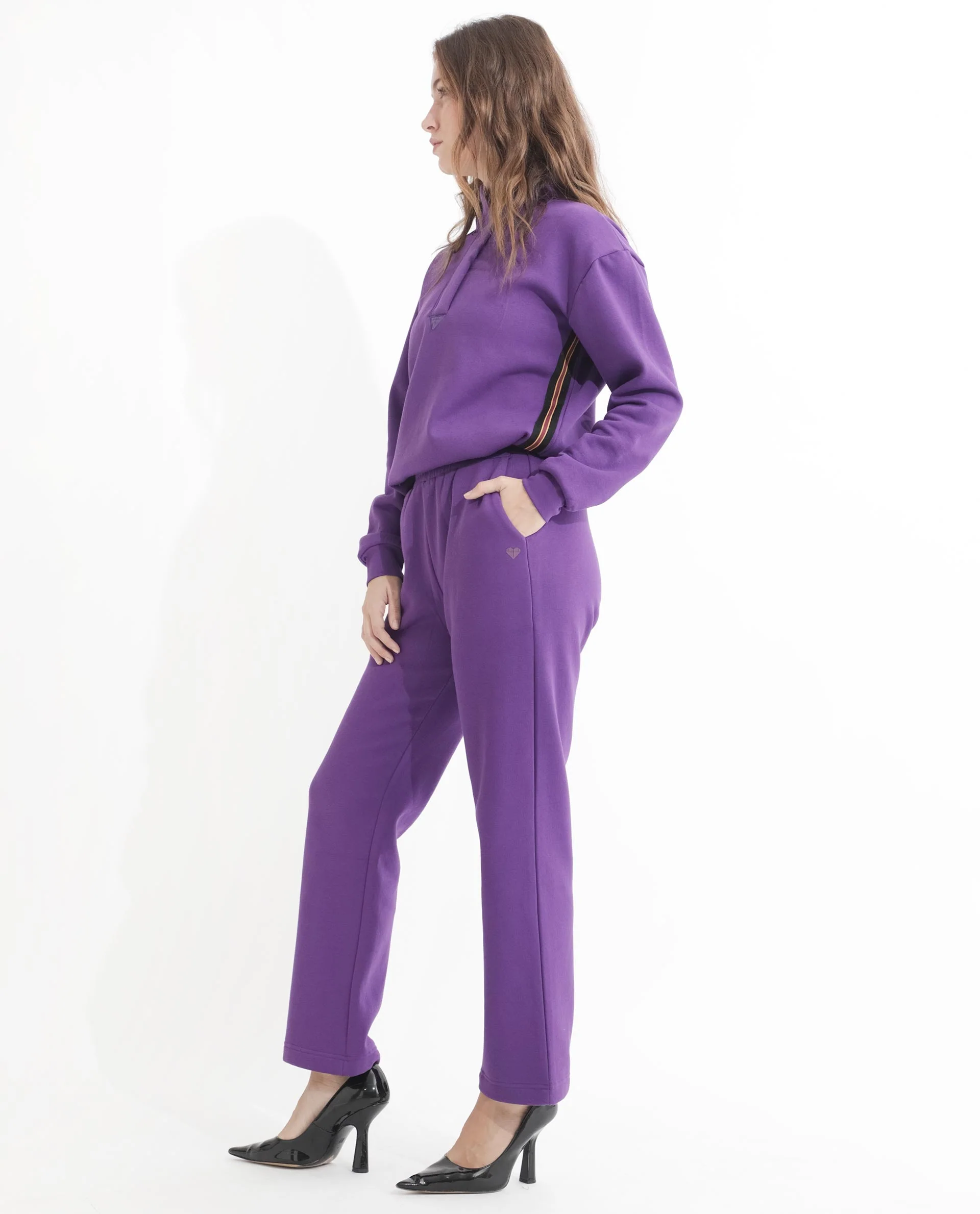 Rareism Women's Fronk Purple Polyester Blend Plain Ankle Length Tailored Track Pant - Image 6