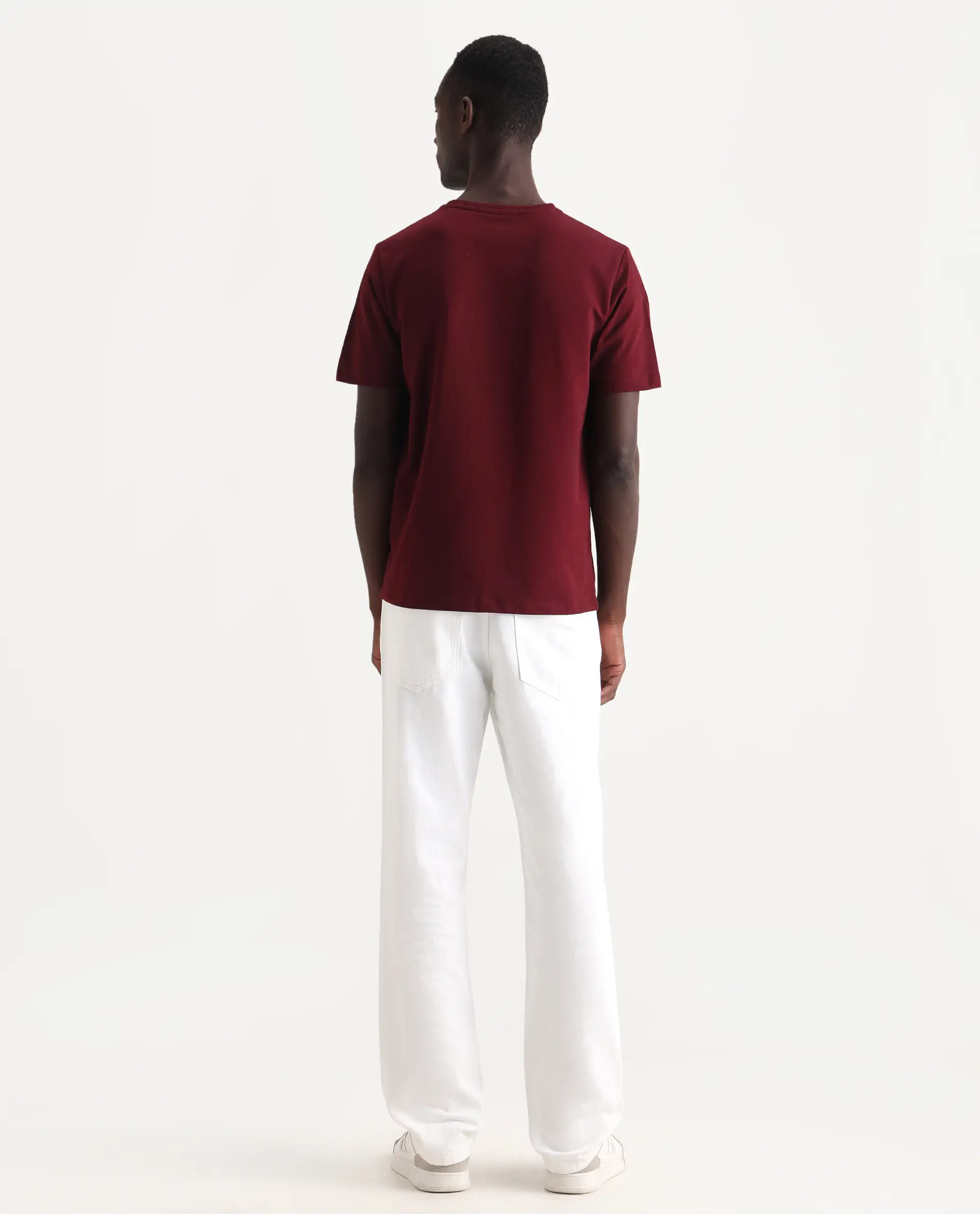 Rare Rabbit Men's Frost White Cotton Plain Morris Regular Fit Jeans - Image 8