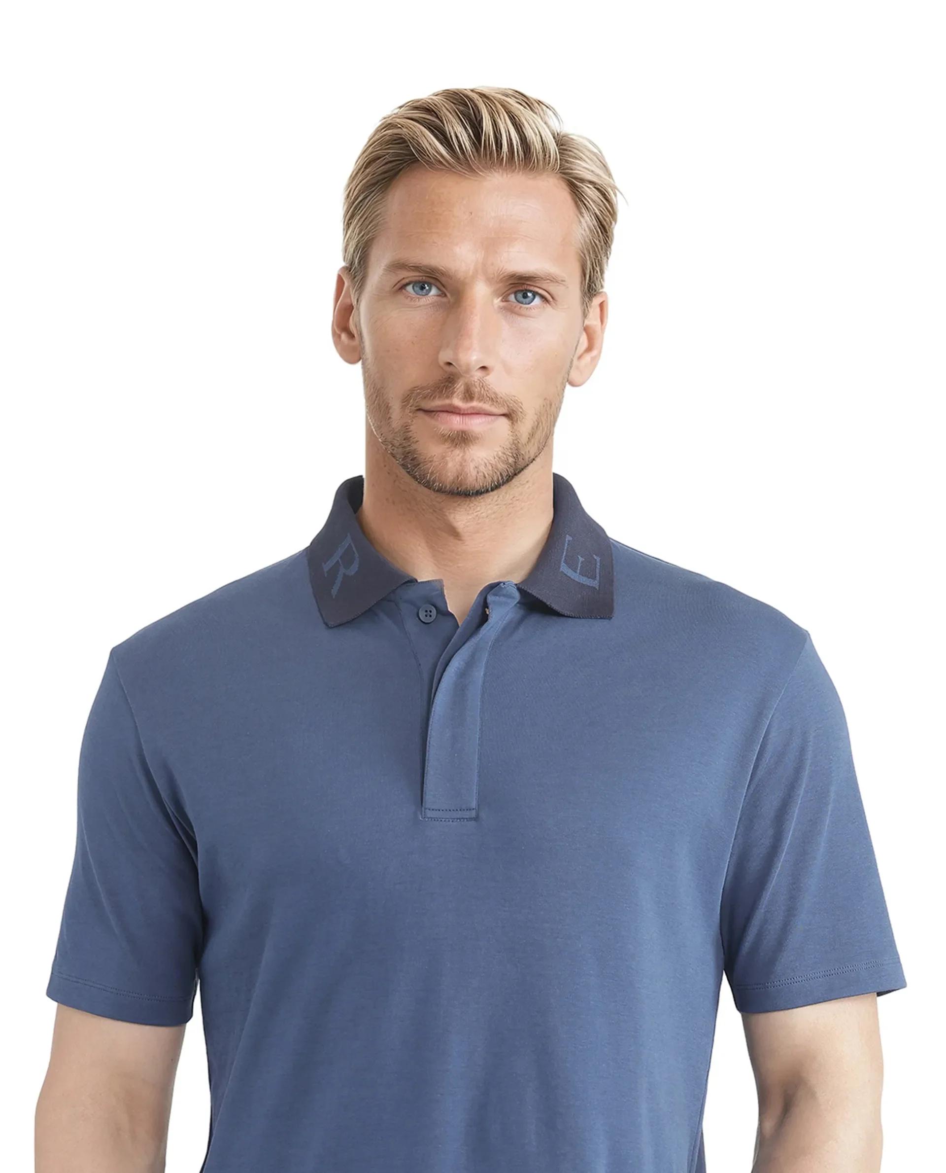 Rare Rabbit Men's Frow Light Blue Cotton Plain Regular Fit Half Sleeve Polo - Image 7