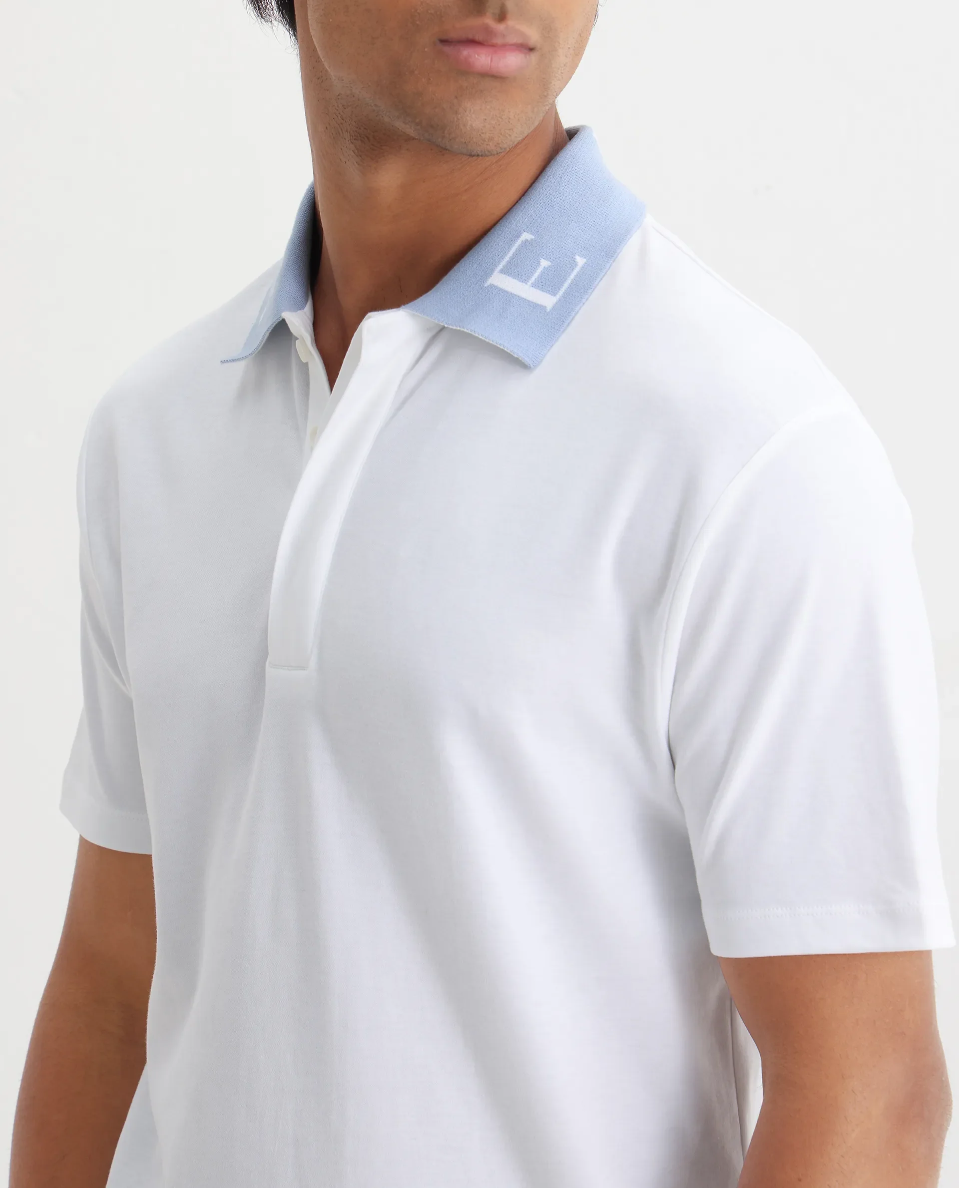 Rare Rabbit Men's Frow White Cotton Plain Regular Fit Half Sleeve Polo - Image 5