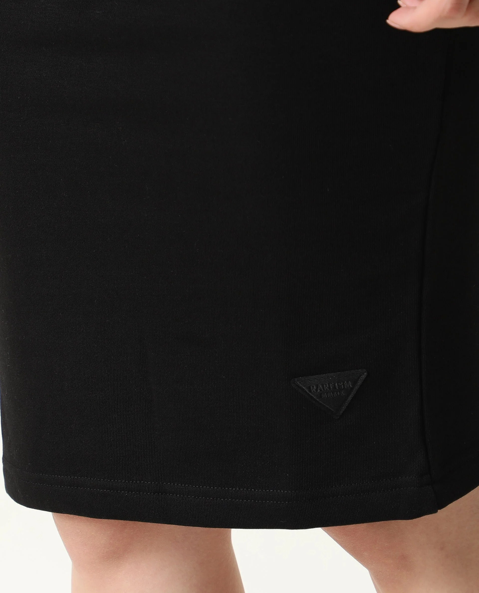 Rareism Women's Fudge-1 Black Polyester Blend Plain Midi Tailored Skirt - Image 10