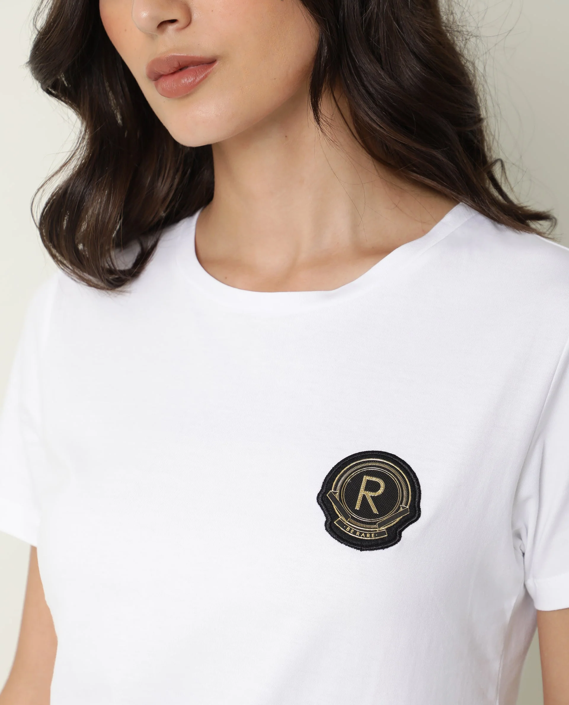 Rareism Women's Fuji Offwhite Cotton Crew Neck Graphic Print Regular Fit T-Shirt - Image 3