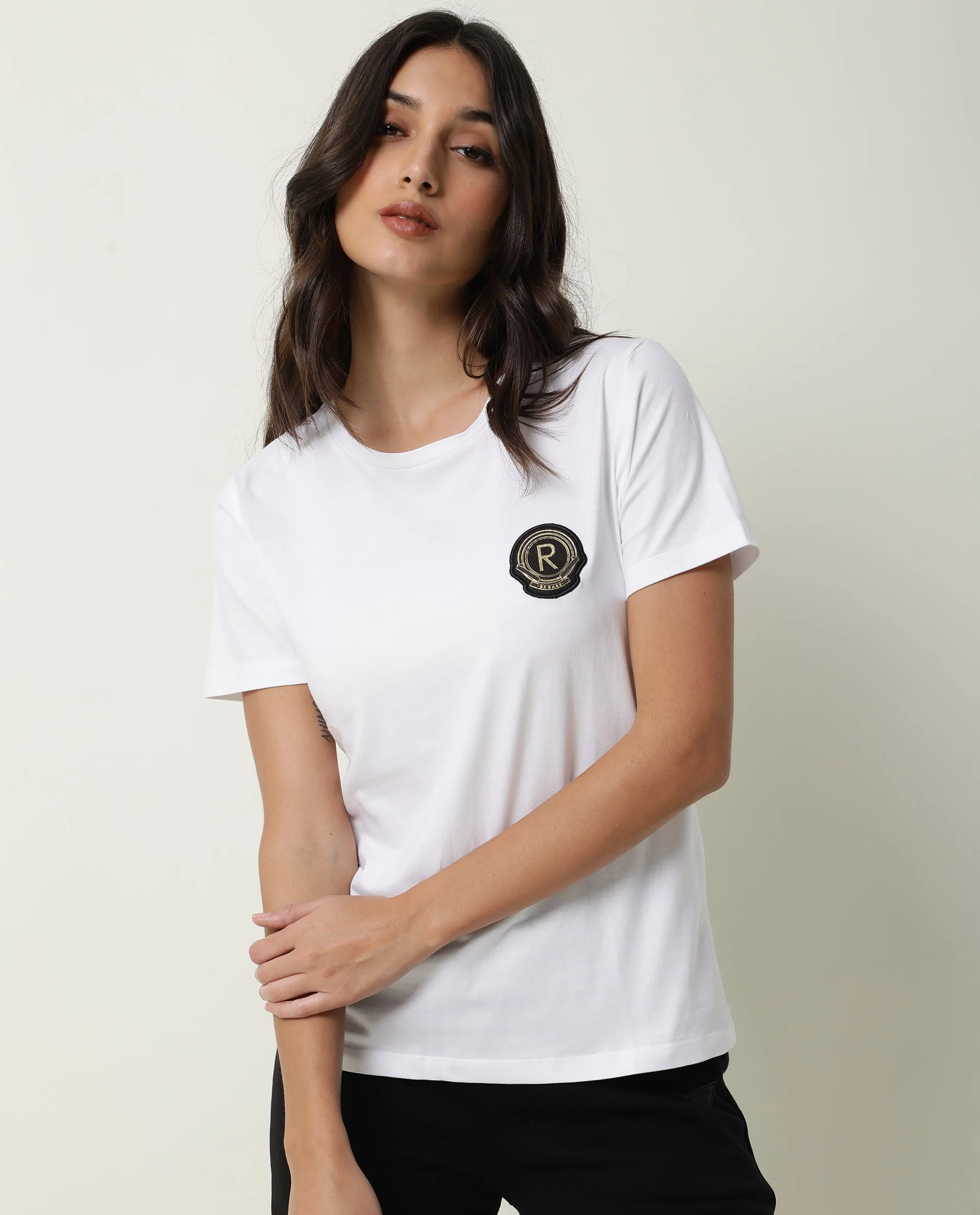 Rareism Women's Fuji Offwhite Cotton Crew Neck Graphic Print Regular Fit T-Shirt - Image 4