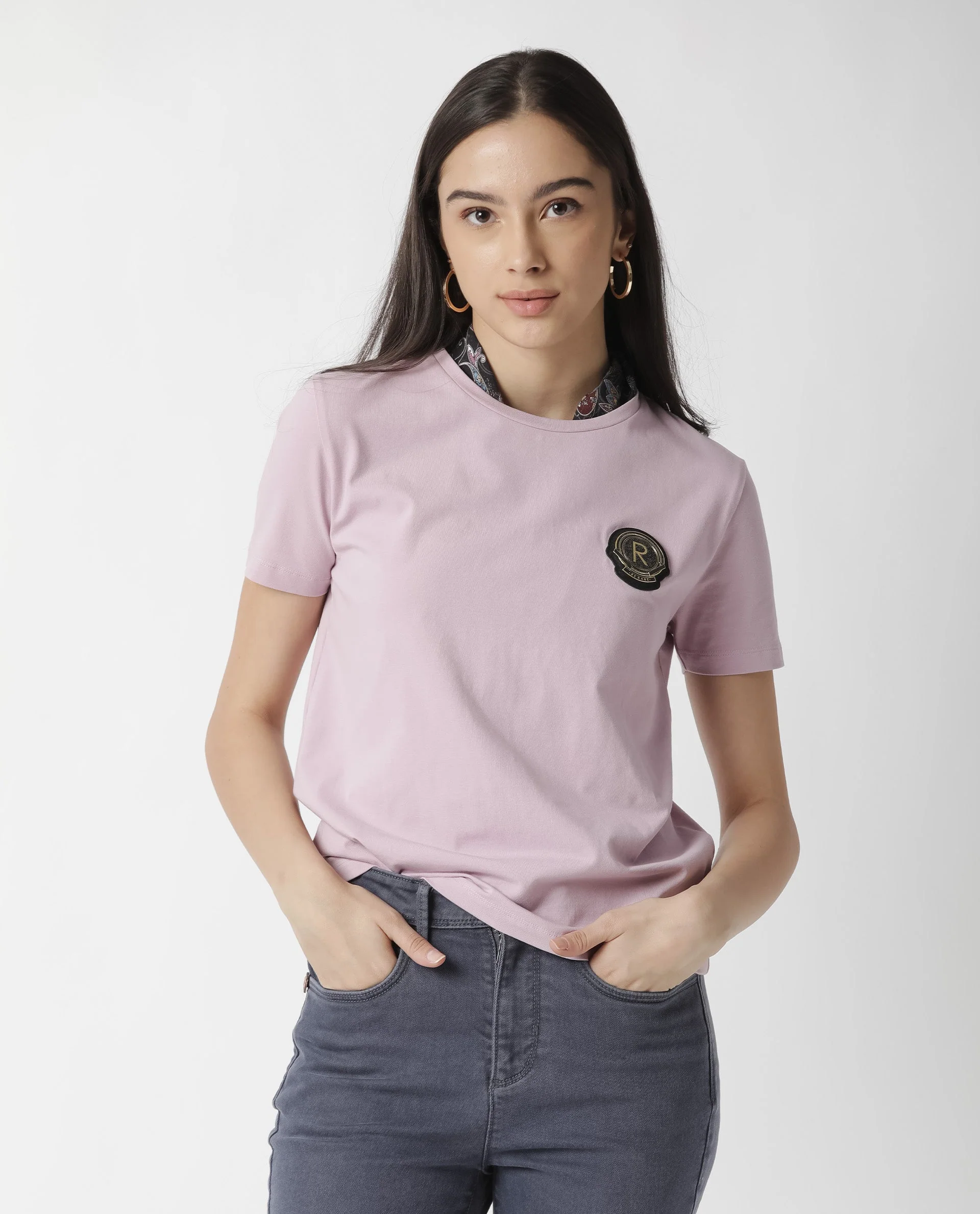 Rareism Women's Fuji Pink Cotton Crew Neck Graphic Print Regular Fit T-Shirt - Image 10