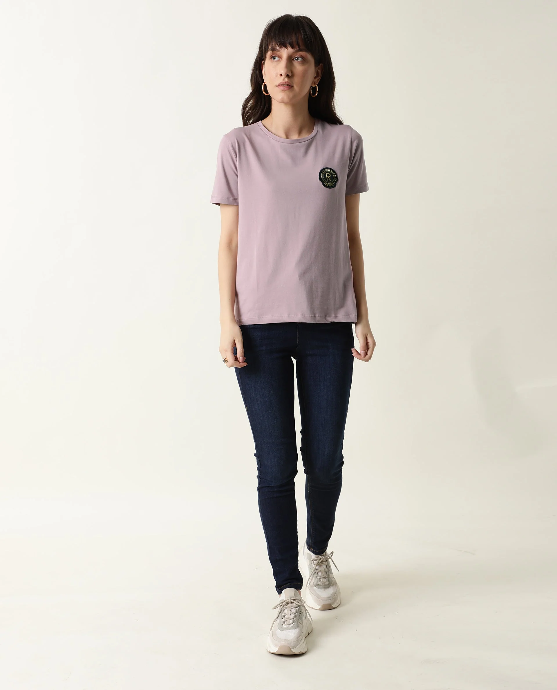 Rareism Women's Fuji Pink Cotton Crew Neck Graphic Print Regular Fit T-Shirt - Image 2