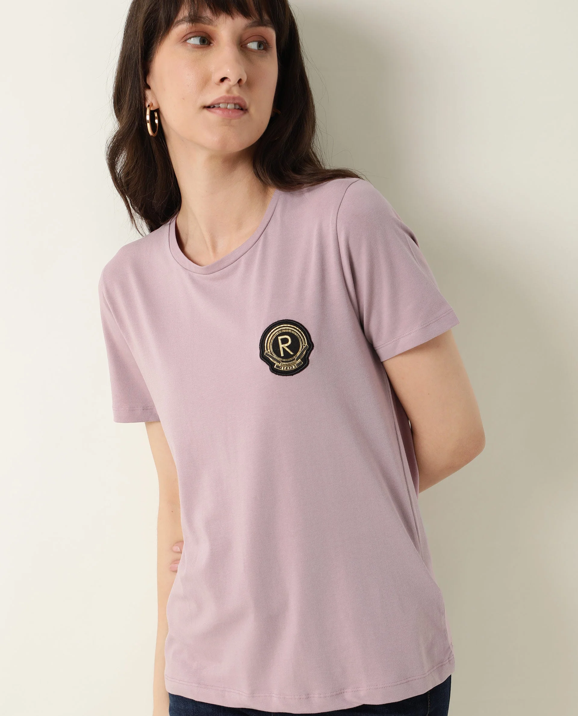 Rareism Women's Fuji Pink Cotton Crew Neck Graphic Print Regular Fit T-Shirt - Image 3