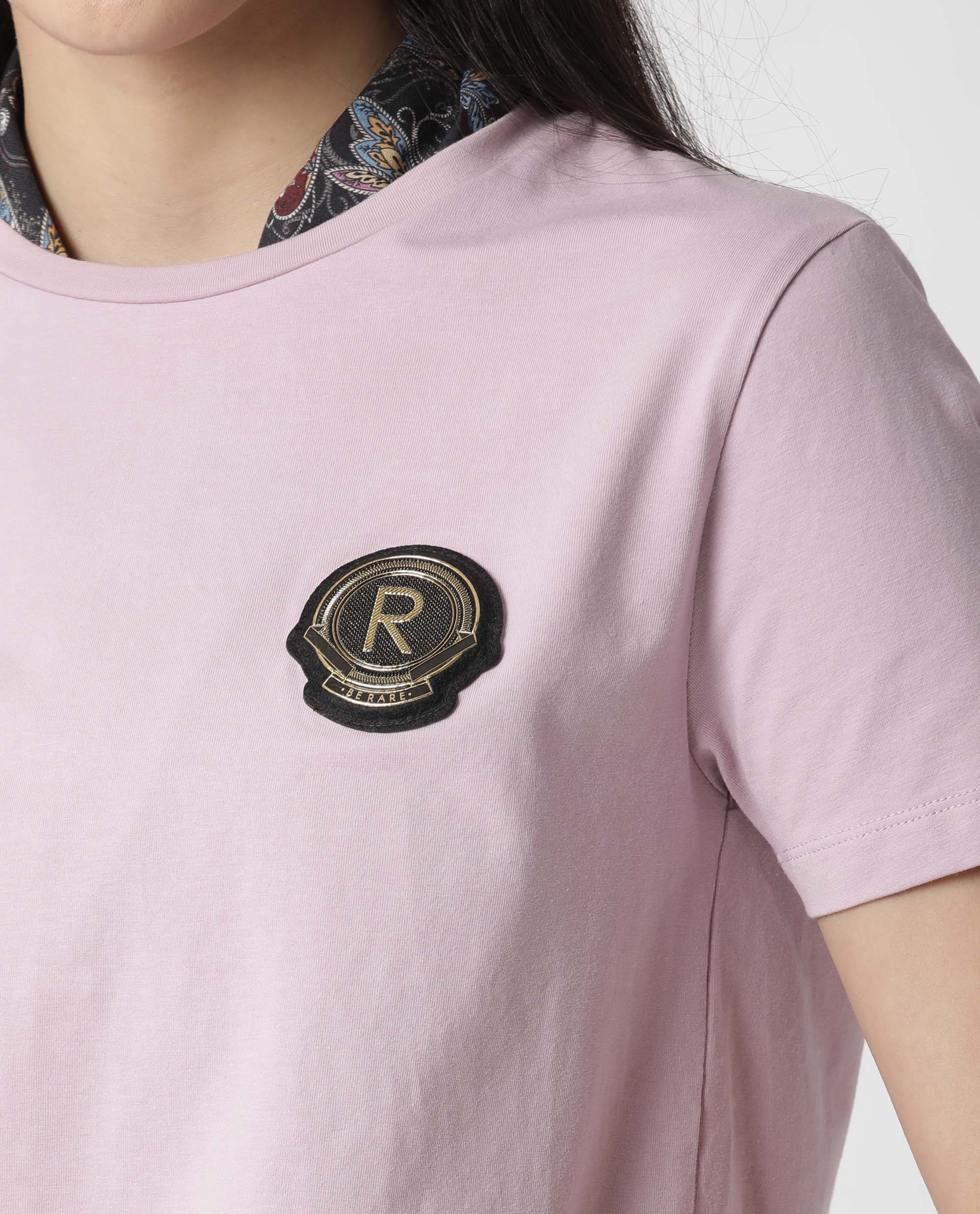 Rareism Women's Fuji Pink Cotton Crew Neck Graphic Print Regular Fit T-Shirt - Image 4