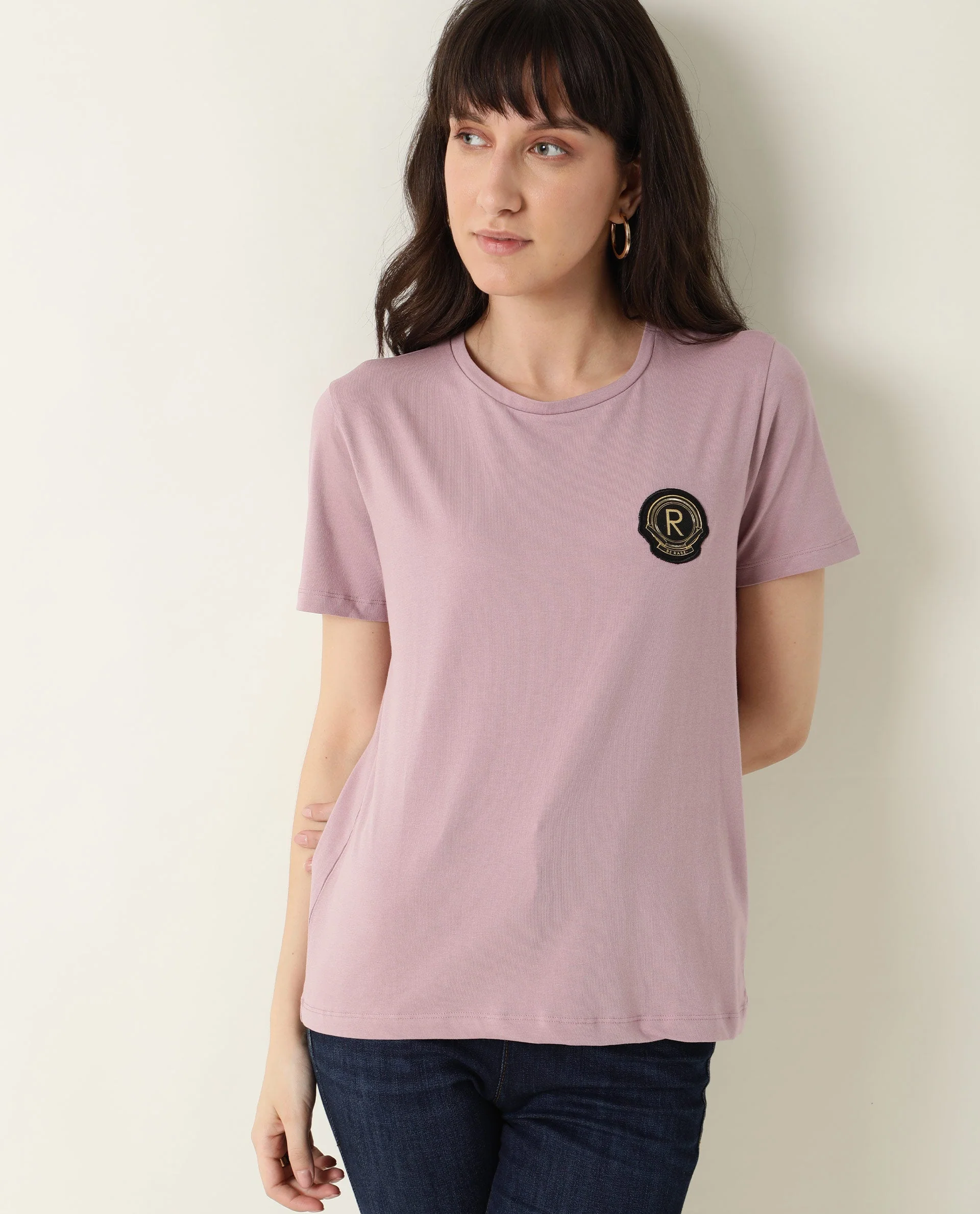 Rareism Women's Fuji Pink Cotton Crew Neck Graphic Print Regular Fit T-Shirt - Image 8