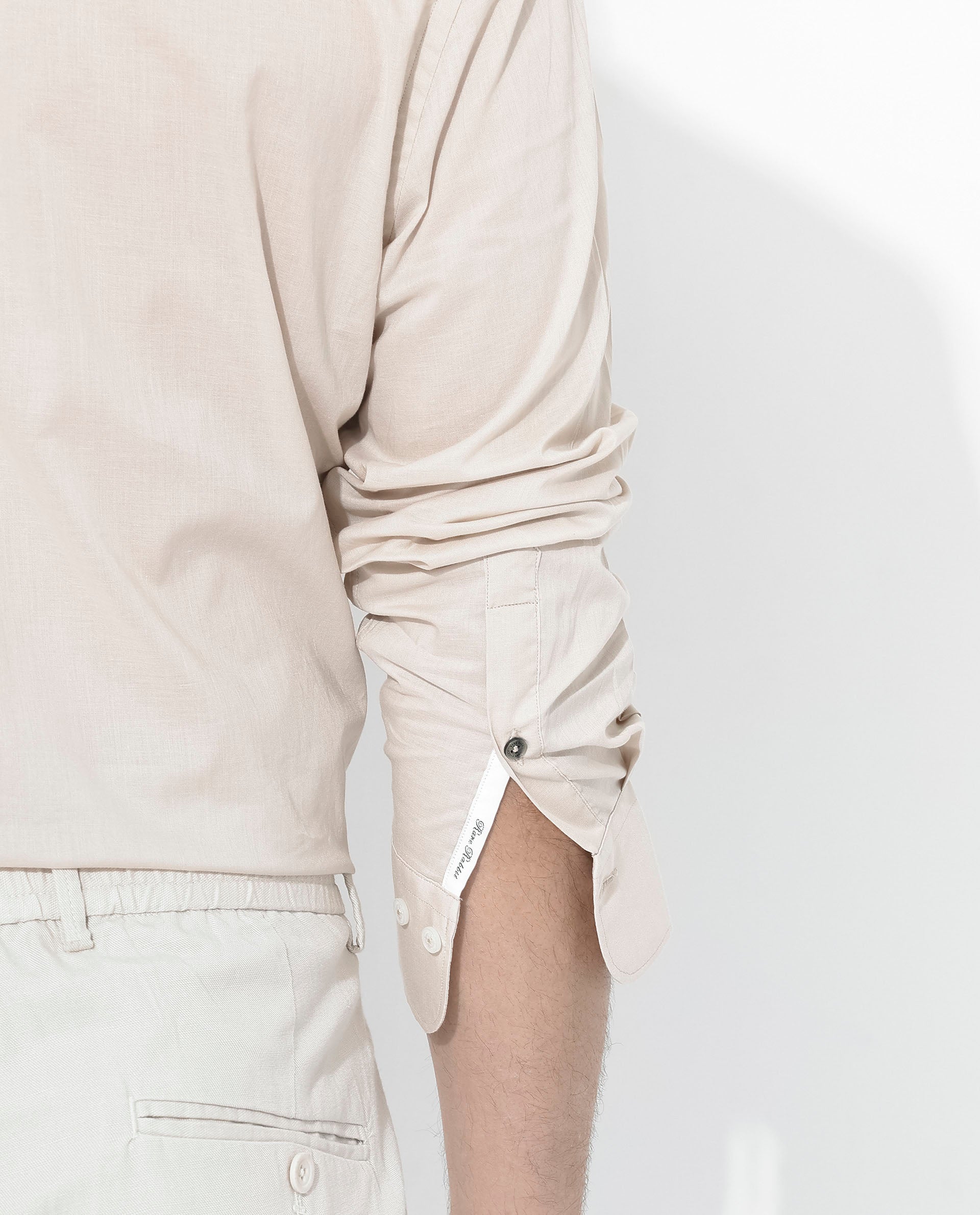 Rare Rabbit Men's Fullsleen Beige Cotton Plain Regular Fit Full Sleeve Collared Shirt - Image 5