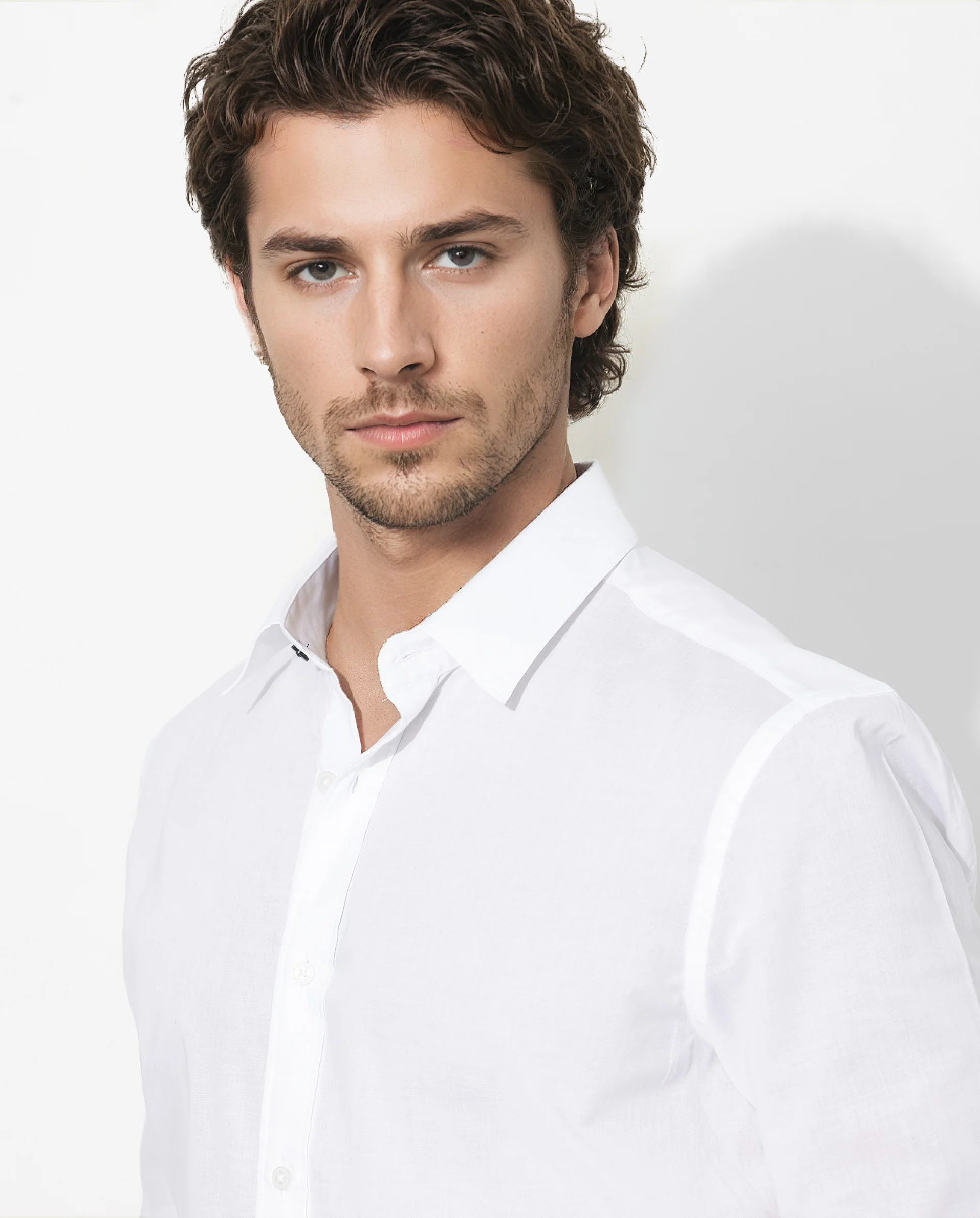 Rare Rabbit Men's Fullsleen White Cotton Plain Regular Fit Full Sleeve Collared Shirt - Image 4