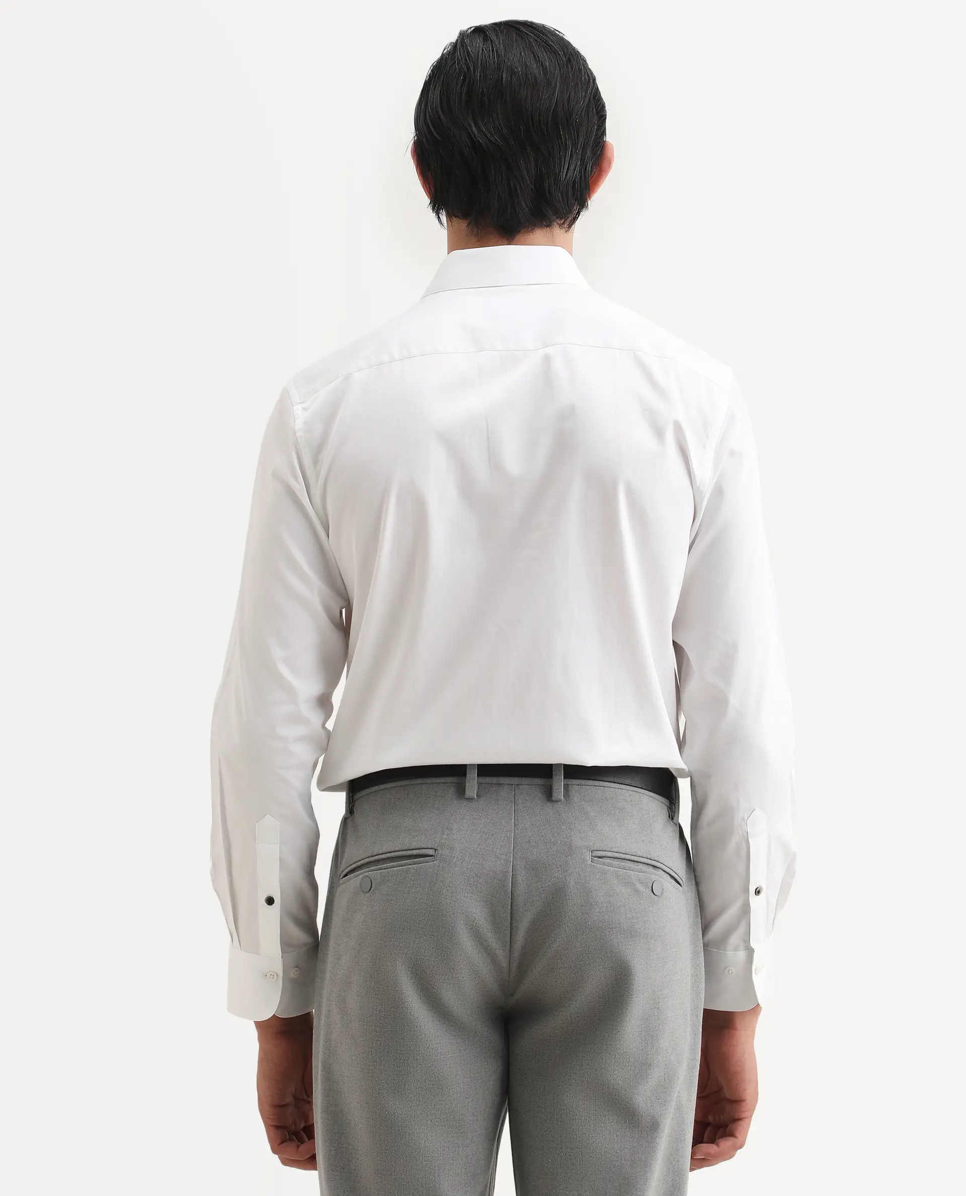 Rare Rabbit Men's Fump White Cotton Jacquard Regular Fit Full Sleeve Collared Shirt - Image 7