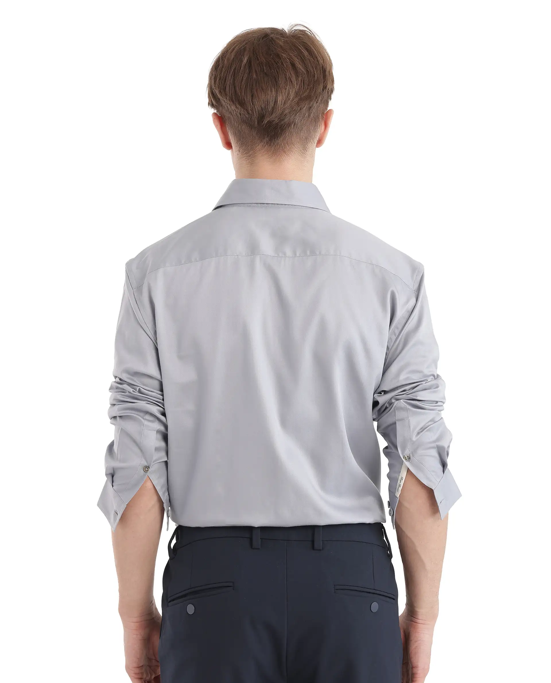 Rare Rabbit Men's Fury Light Blue Cotton Plain Relaxed Fit Full Sleeve Collared Shirt - Image 5