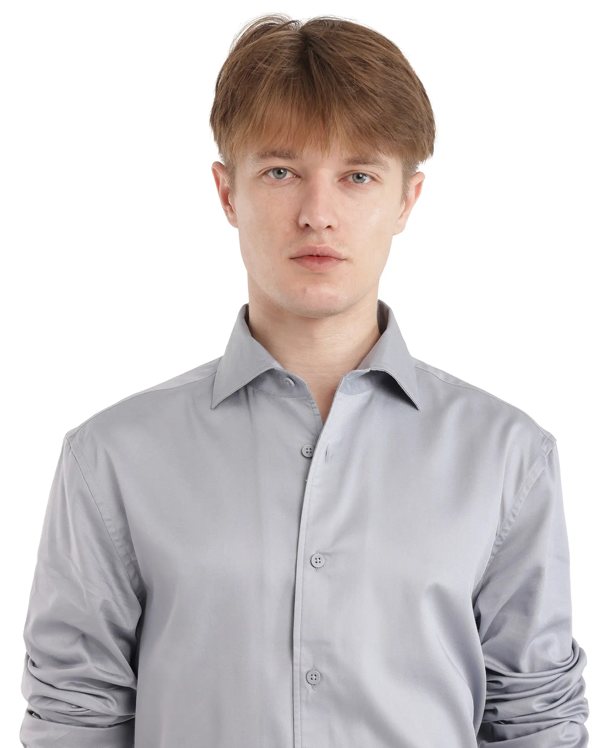 Rare Rabbit Men's Fury Light Blue Cotton Plain Relaxed Fit Full Sleeve Collared Shirt - Image 7