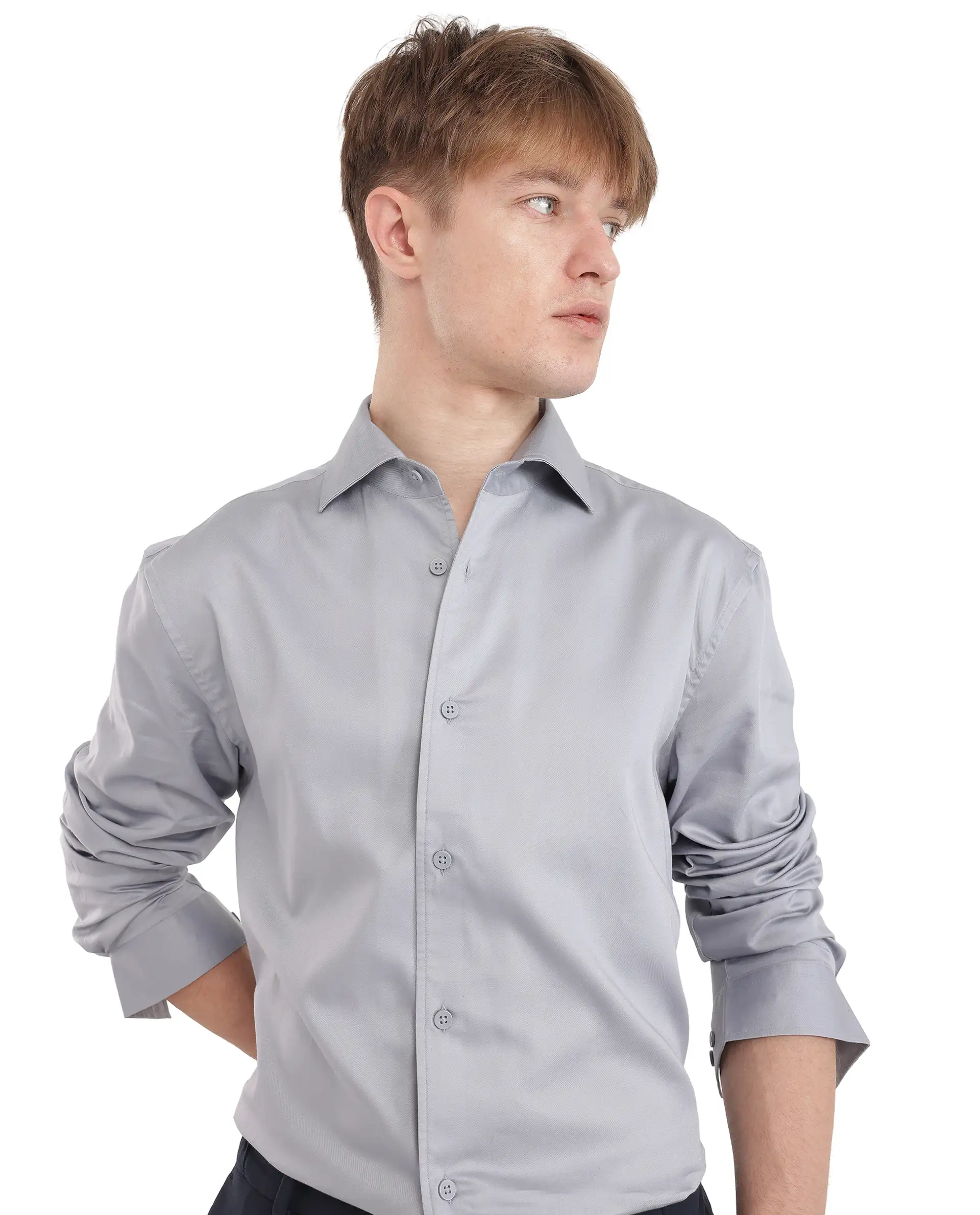 Rare Rabbit Men's Fury Light Blue Cotton Plain Relaxed Fit Full Sleeve Collared Shirt - Image 8