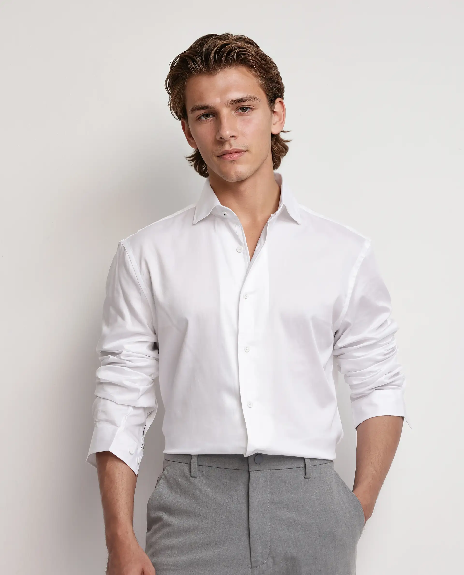 Rare Rabbit Men's Fury White Cotton Plain Regular Fit Full Sleeve Collared Shirt - Image 5