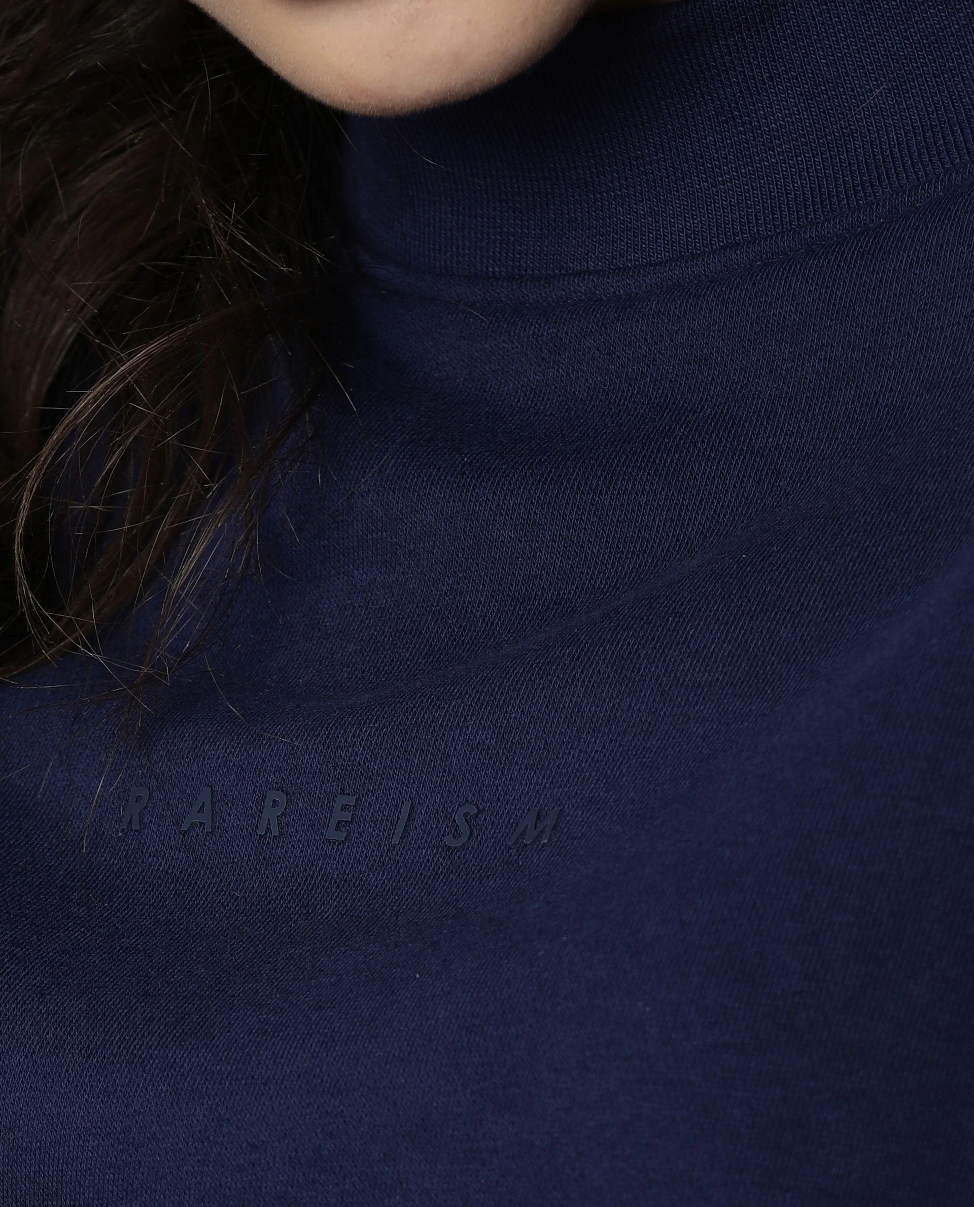 Rareism Womens Fury Blue Sweatshirt Relaxed Fit Full Sleeves - Image 2
