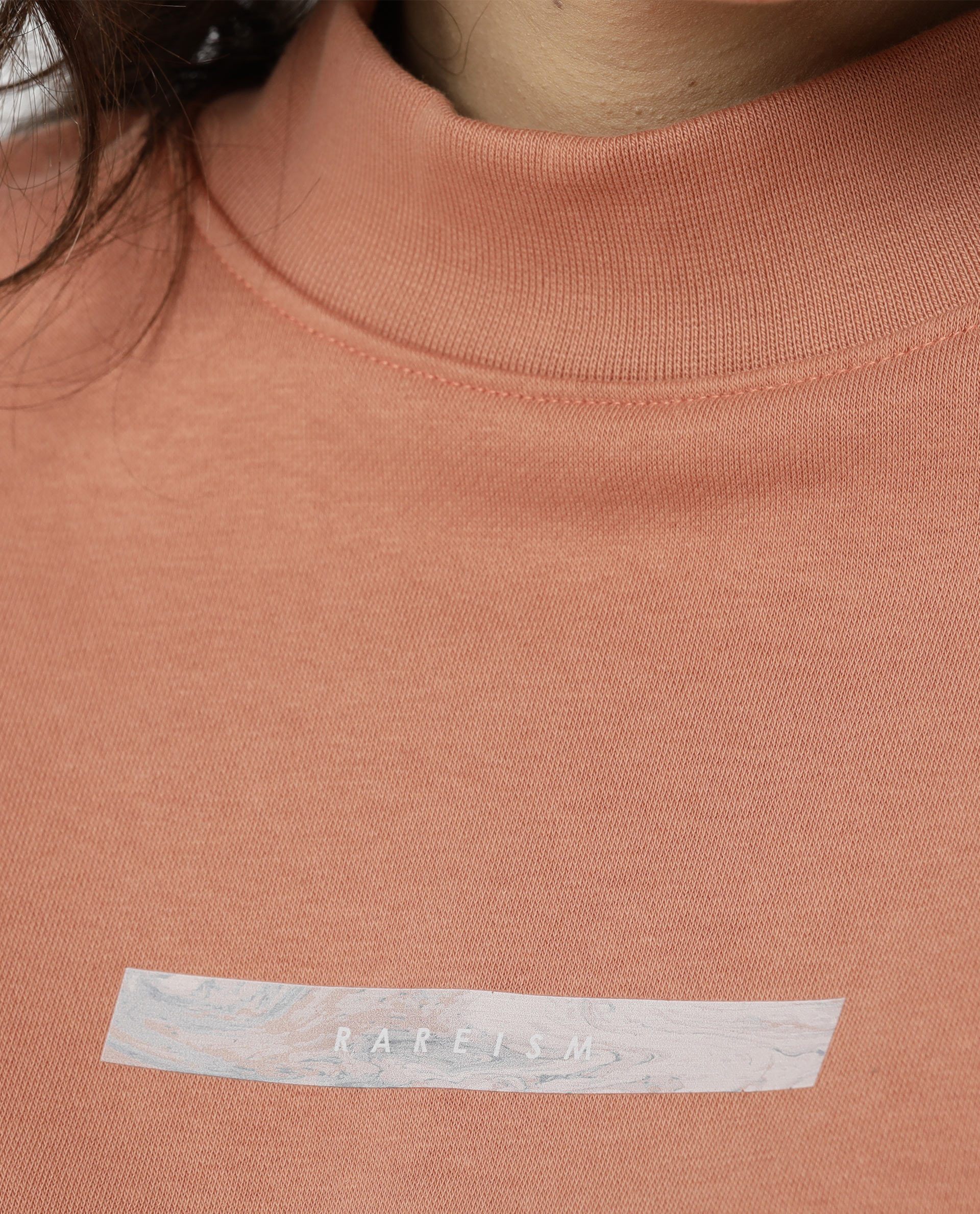 Rareism Womens Fury Orange Sweatshirt Relaxed Fit Full Sleeves - Image 6
