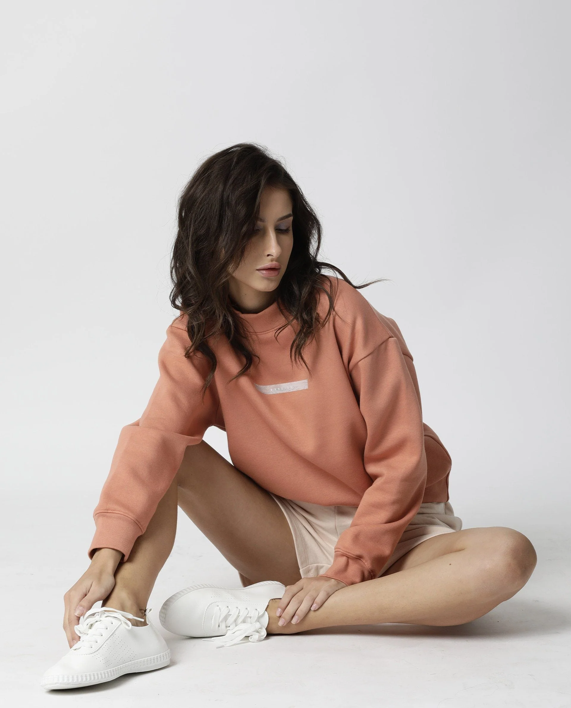 Rareism Womens Fury Orange Sweatshirt Relaxed Fit Full Sleeves - Image 7