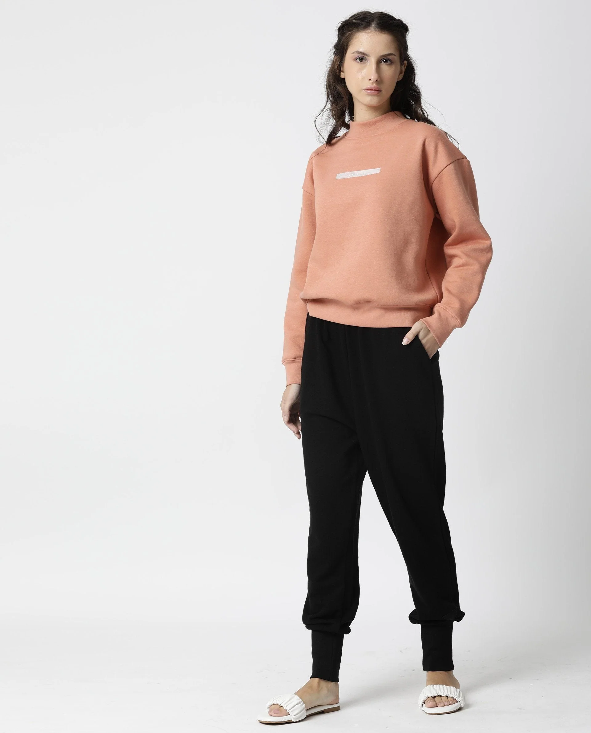 Rareism Womens Fury Orange Sweatshirt Relaxed Fit Full Sleeves - Image 9