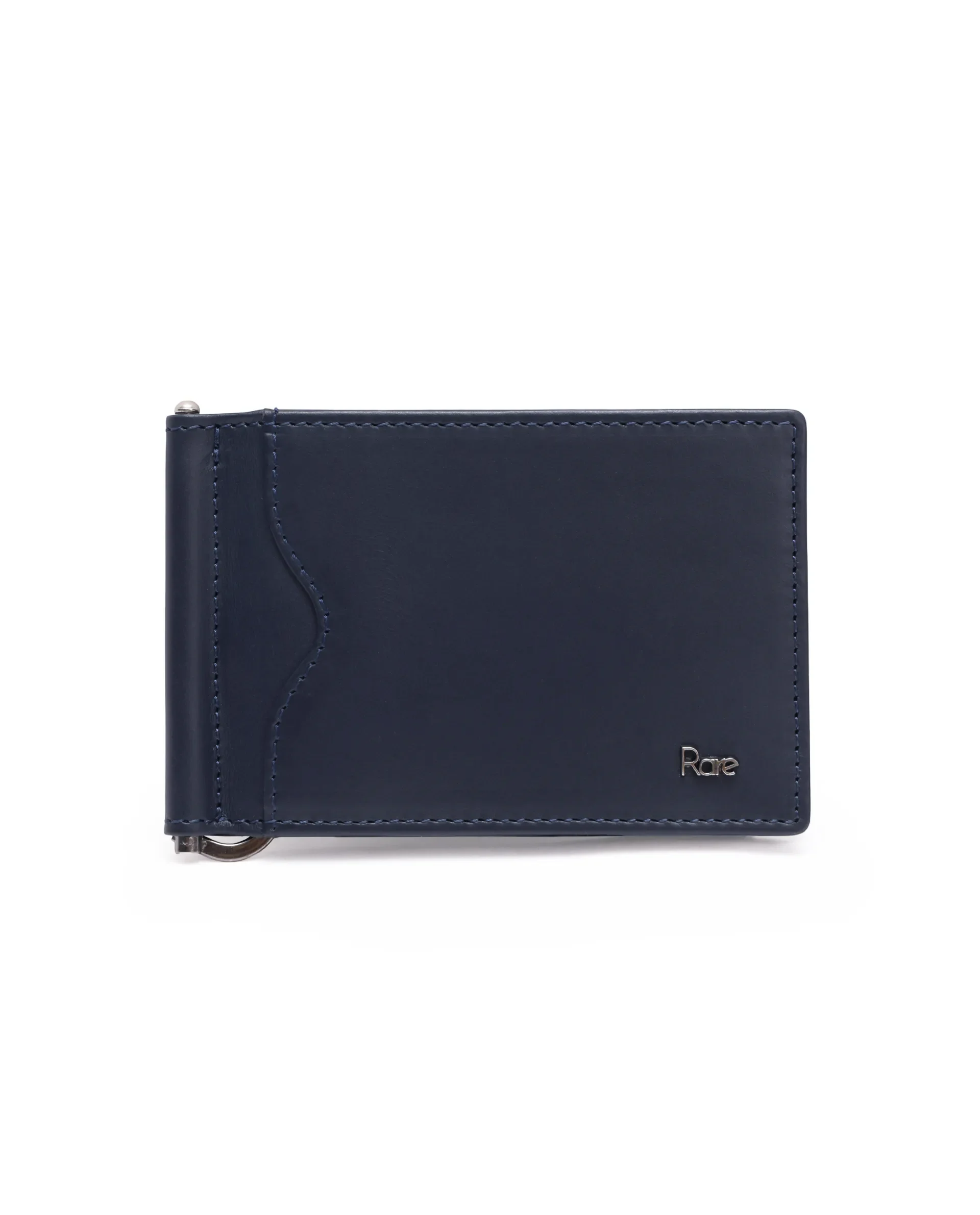 Rare Rabbit Men Fynn Navy Leather Card Holder