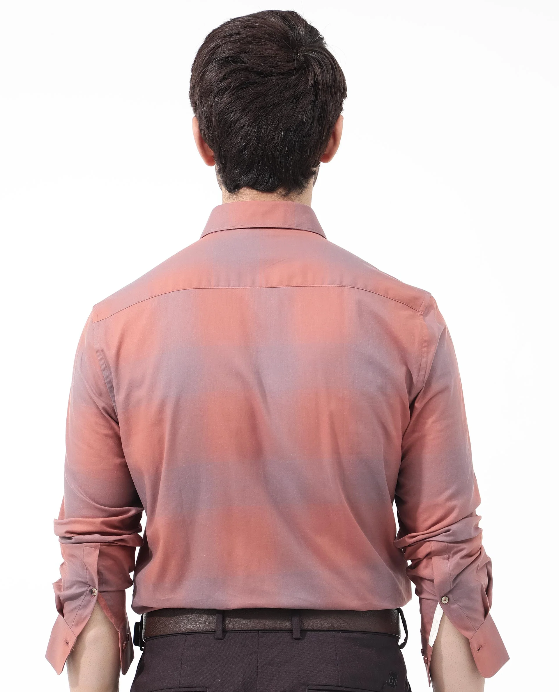 Rare Rabbit Men's Gabin Light Rust Cotton Checked Print Regular Fit Full Sleeve Collared Shirt - Image 6