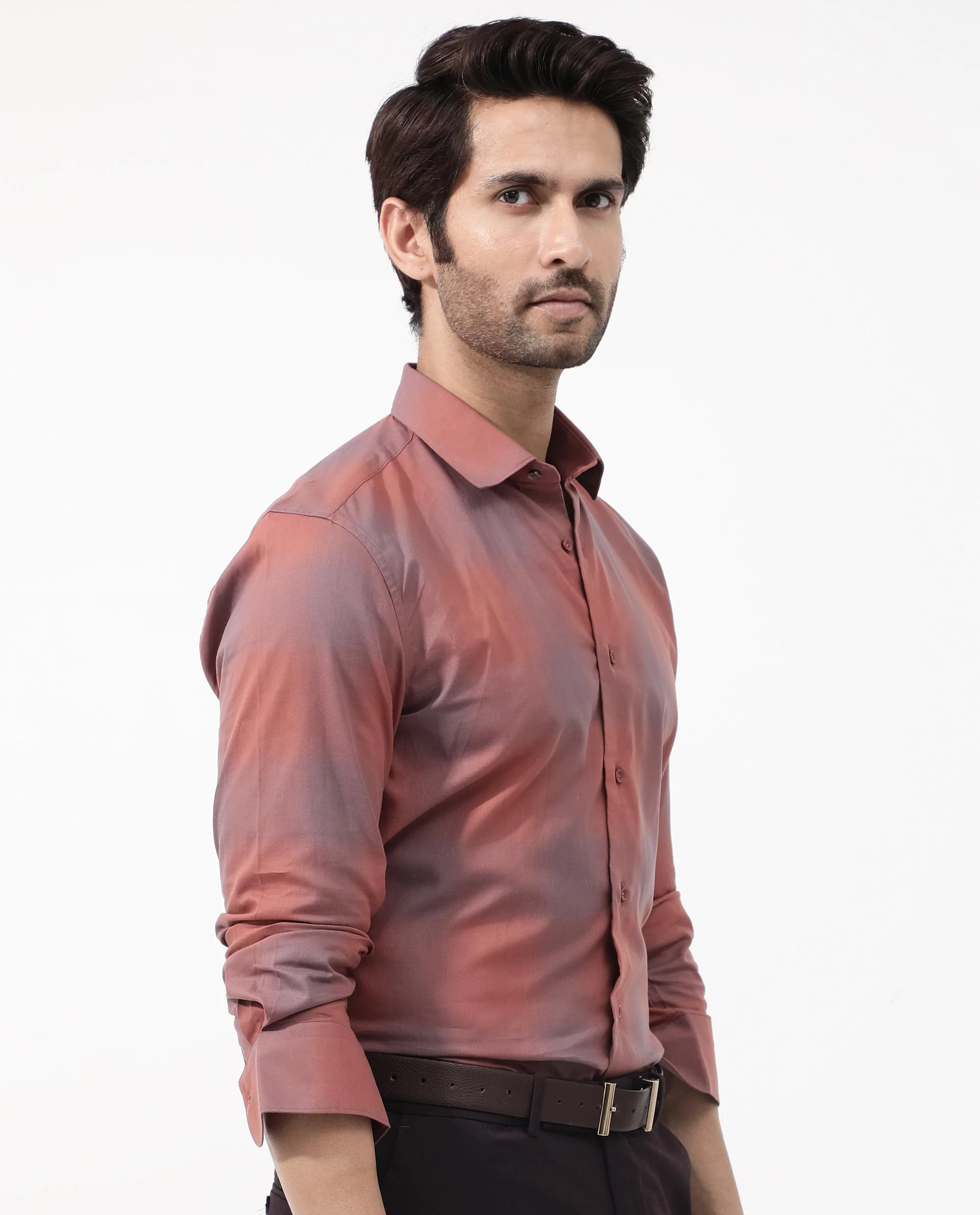 Rare Rabbit Men's Gabin Light Rust Cotton Checked Print Regular Fit Full Sleeve Collared Shirt - Image 7