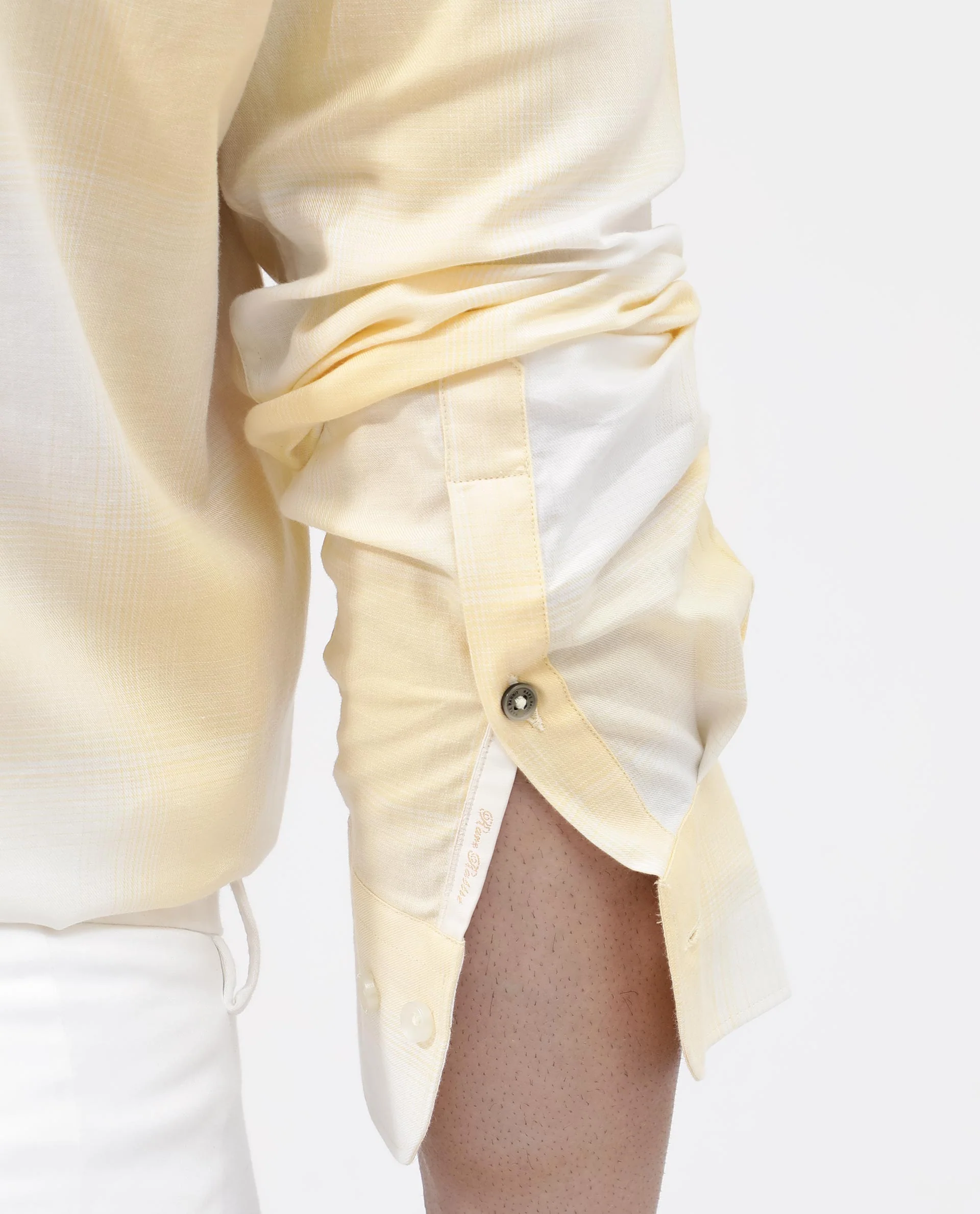 Rare Rabbit Men's Gabin Light Yellow Cotton Checked Print Regular Fit Full Sleeve Collared Shirt - Image 4