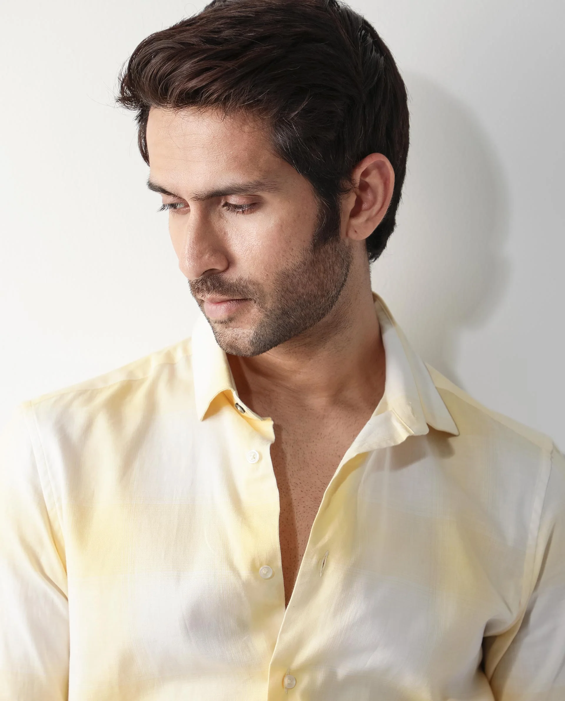 Rare Rabbit Men's Gabin Light Yellow Cotton Checked Print Regular Fit Full Sleeve Collared Shirt - Image 6