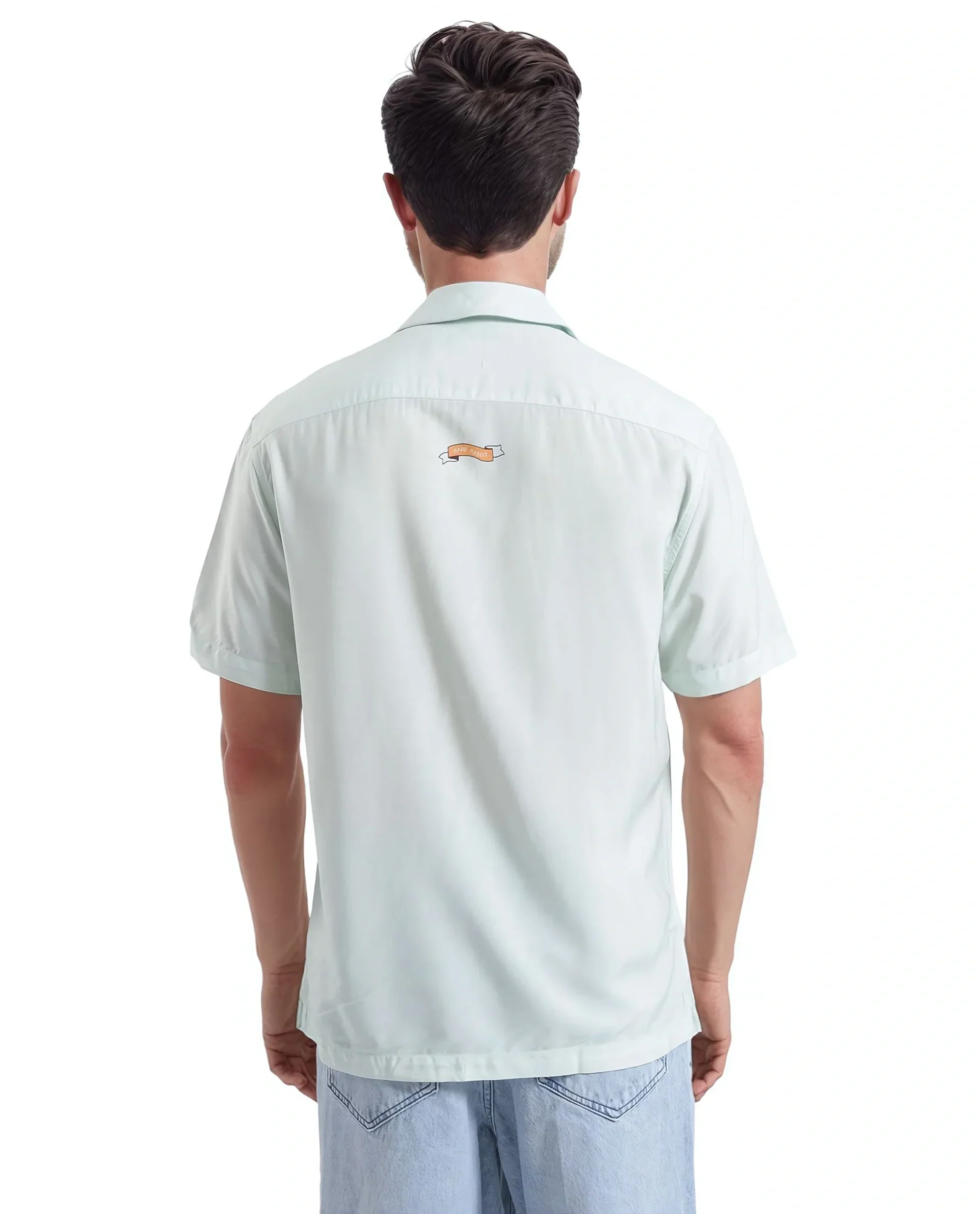 Rare Rabbit Men's Gacrux Pastel Green Cotton Floral Print Boxy Fit Half Sleeve Cuban Collar Shirt - Image 7
