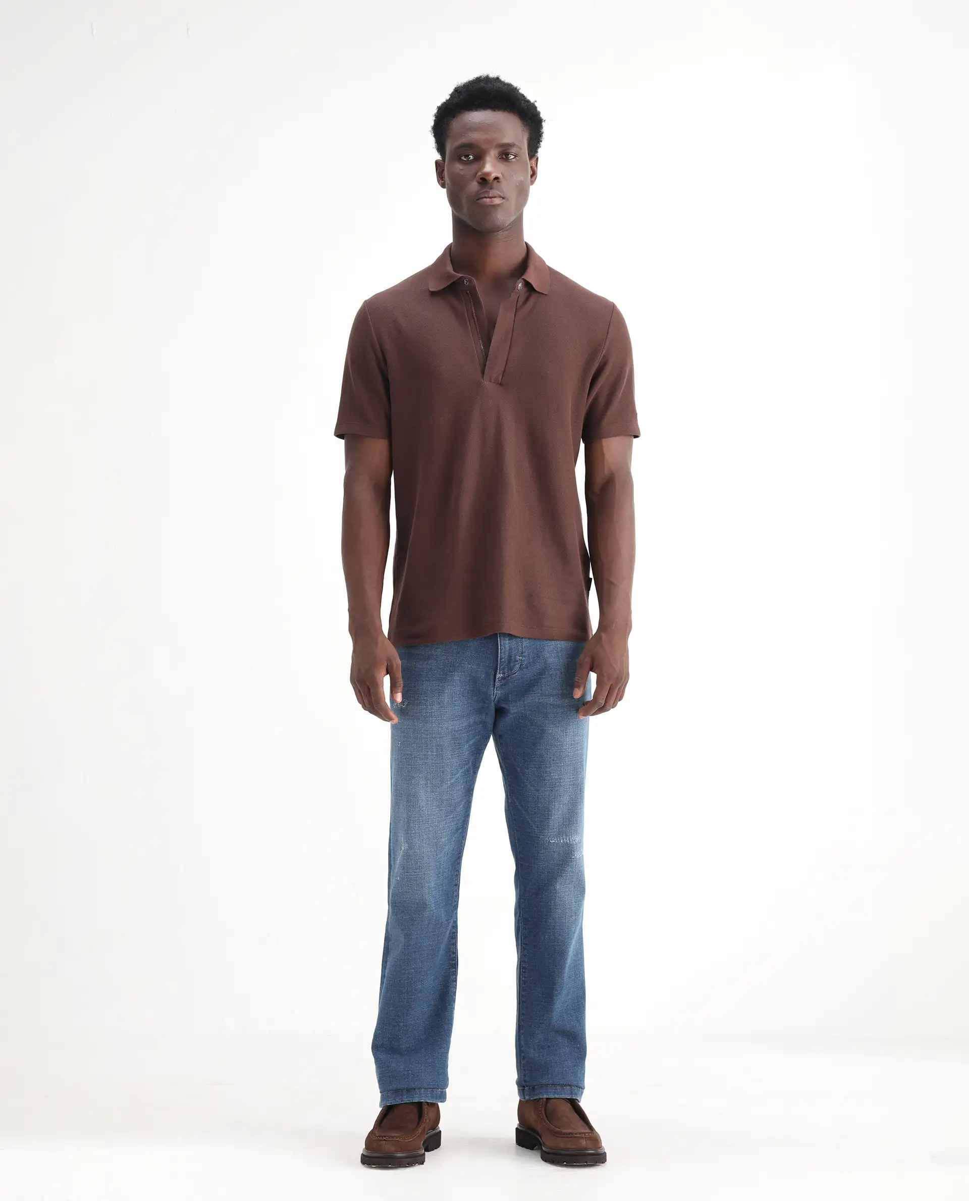 Rare Rabbit Men's Gala Blue Cotton Blend Plain Morris Regular Fit Jeans - Image 3