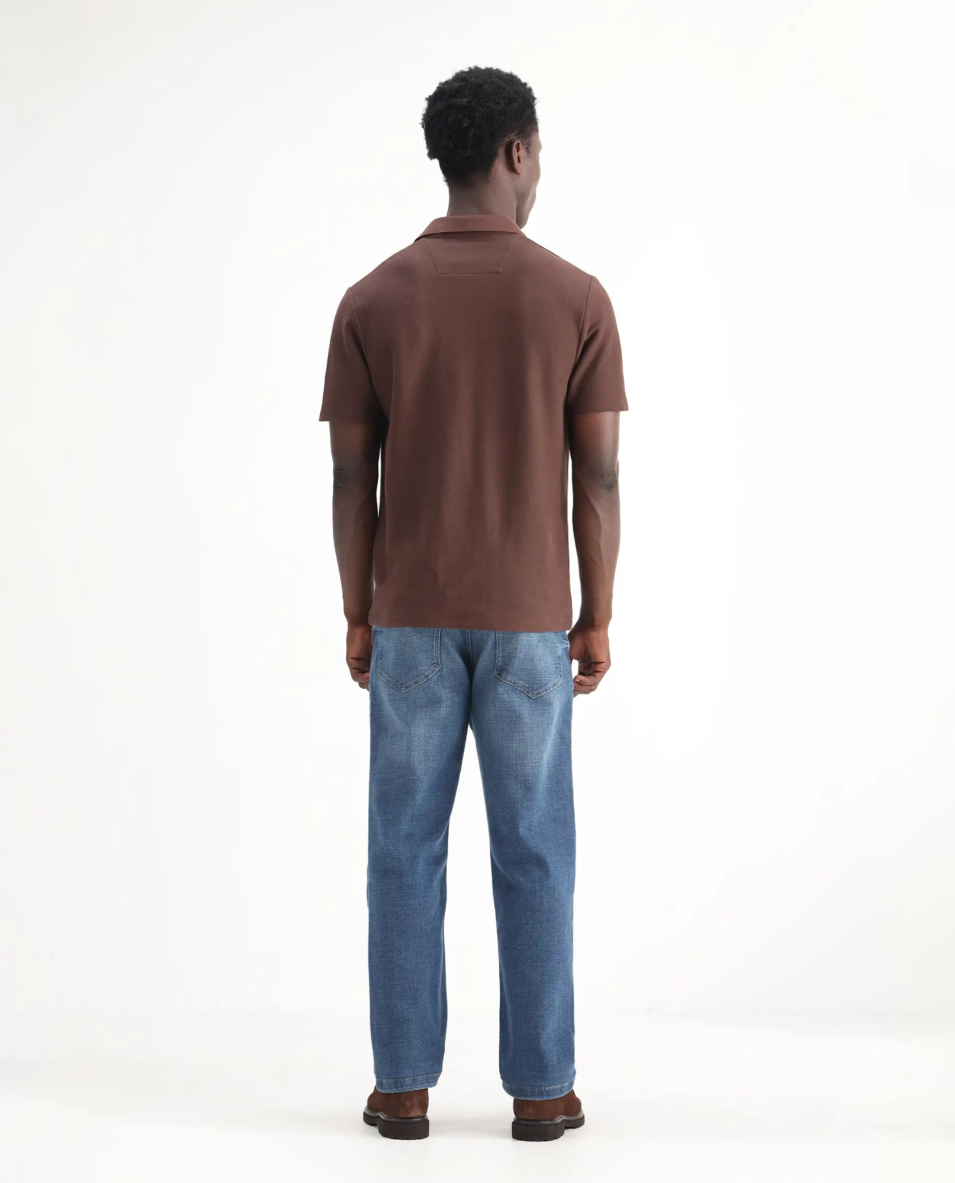 Rare Rabbit Men's Gala Blue Cotton Blend Plain Morris Regular Fit Jeans - Image 9