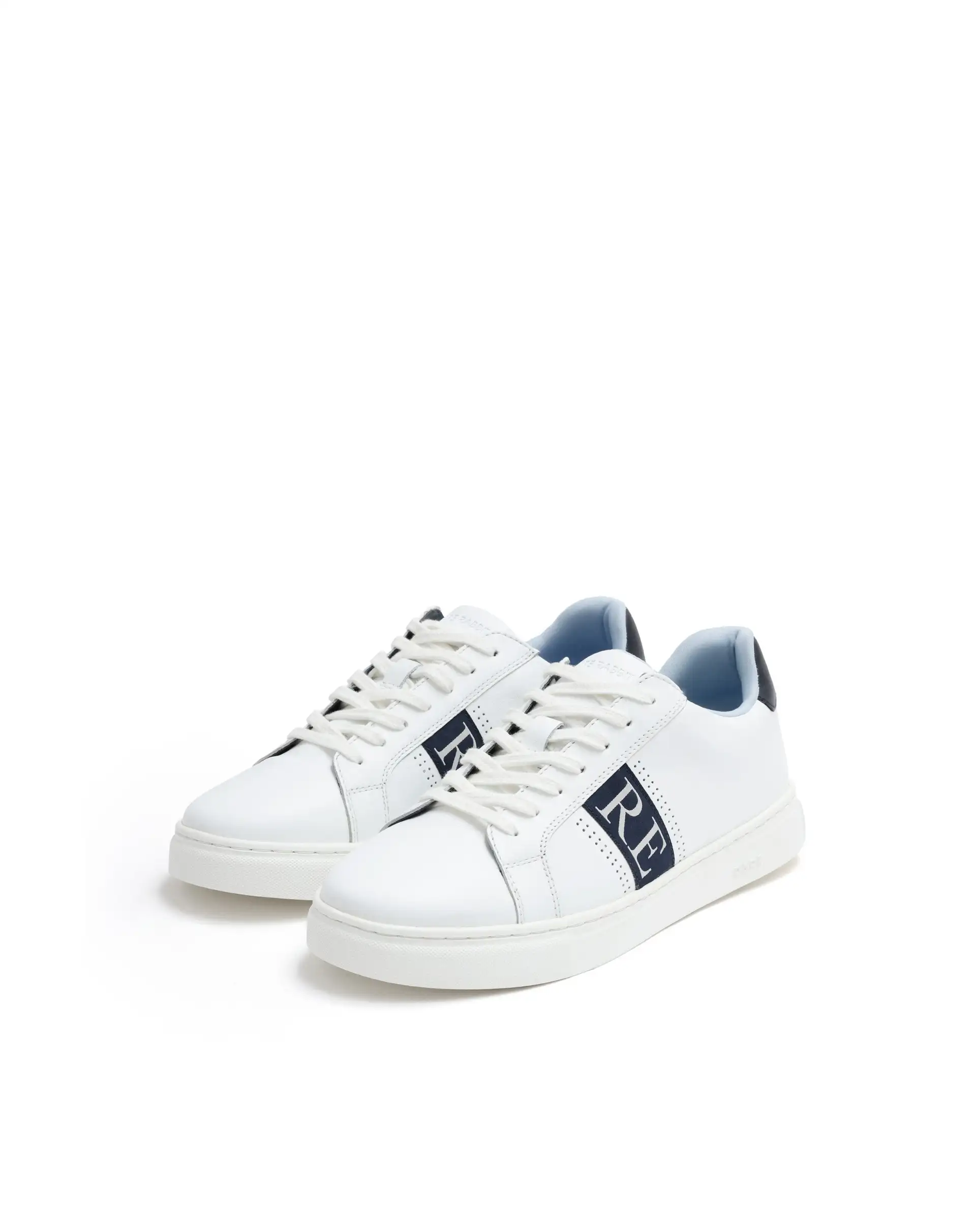 Rare Rabbit Men's Galileo Blue Round Toe Statement Branding Smart Casual Sneaker Shoes - Image 3