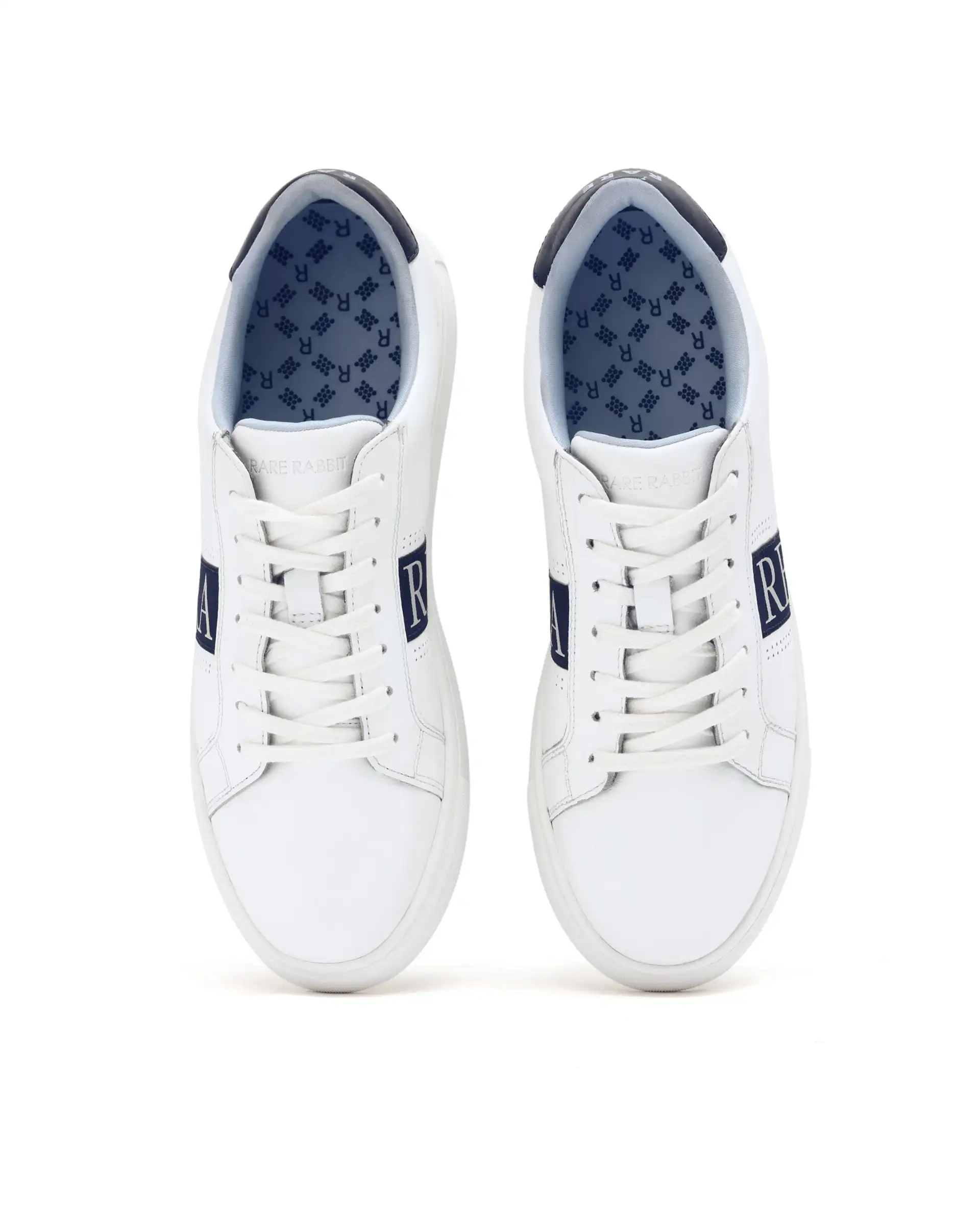 Rare Rabbit Men's Galileo Blue Round Toe Statement Branding Smart Casual Sneaker Shoes - Image 4