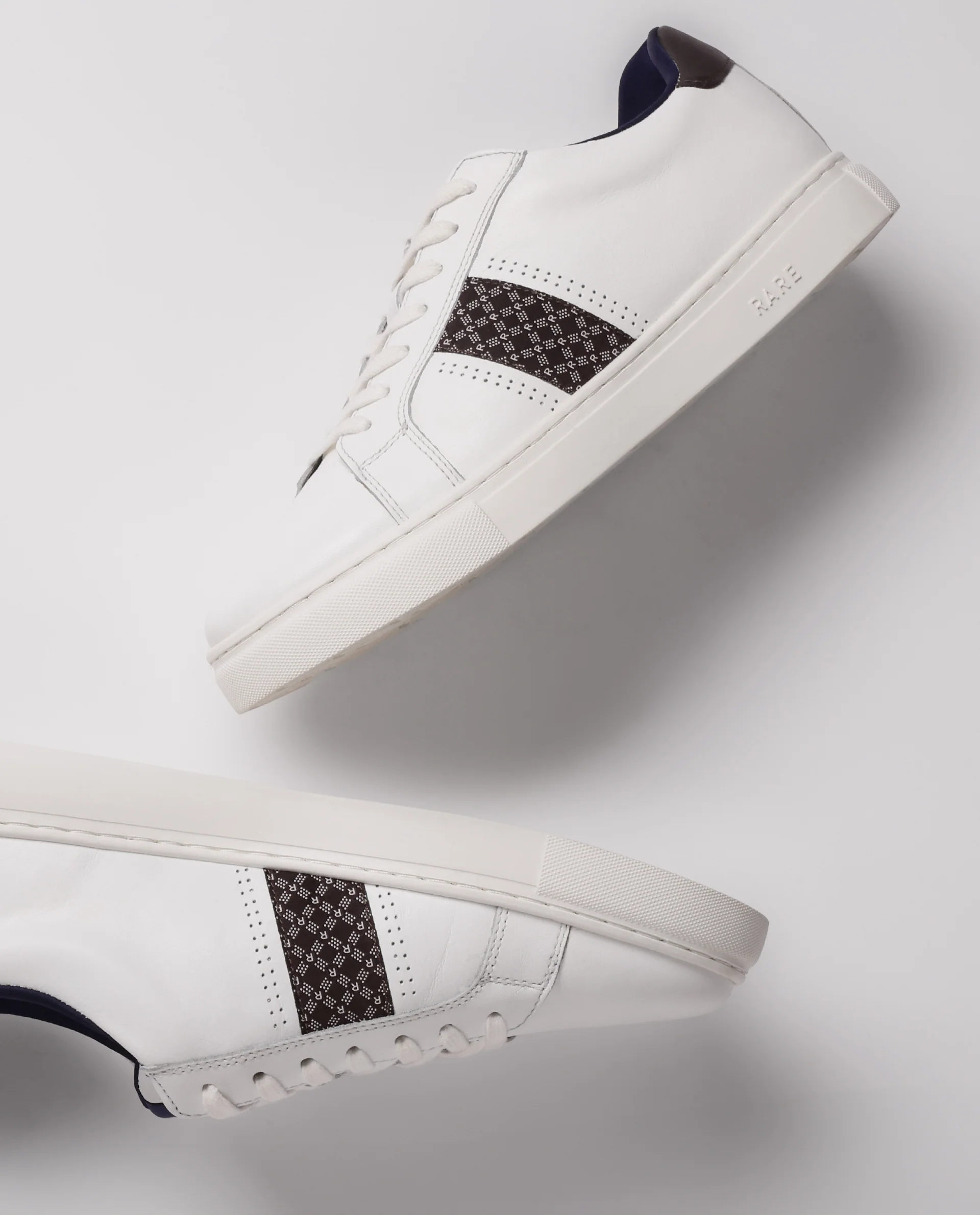 Rare Rabbit Men's Galileo Pro White Round Toe Monogram Branding Smart Casual Sneaker Shoes - Image 2