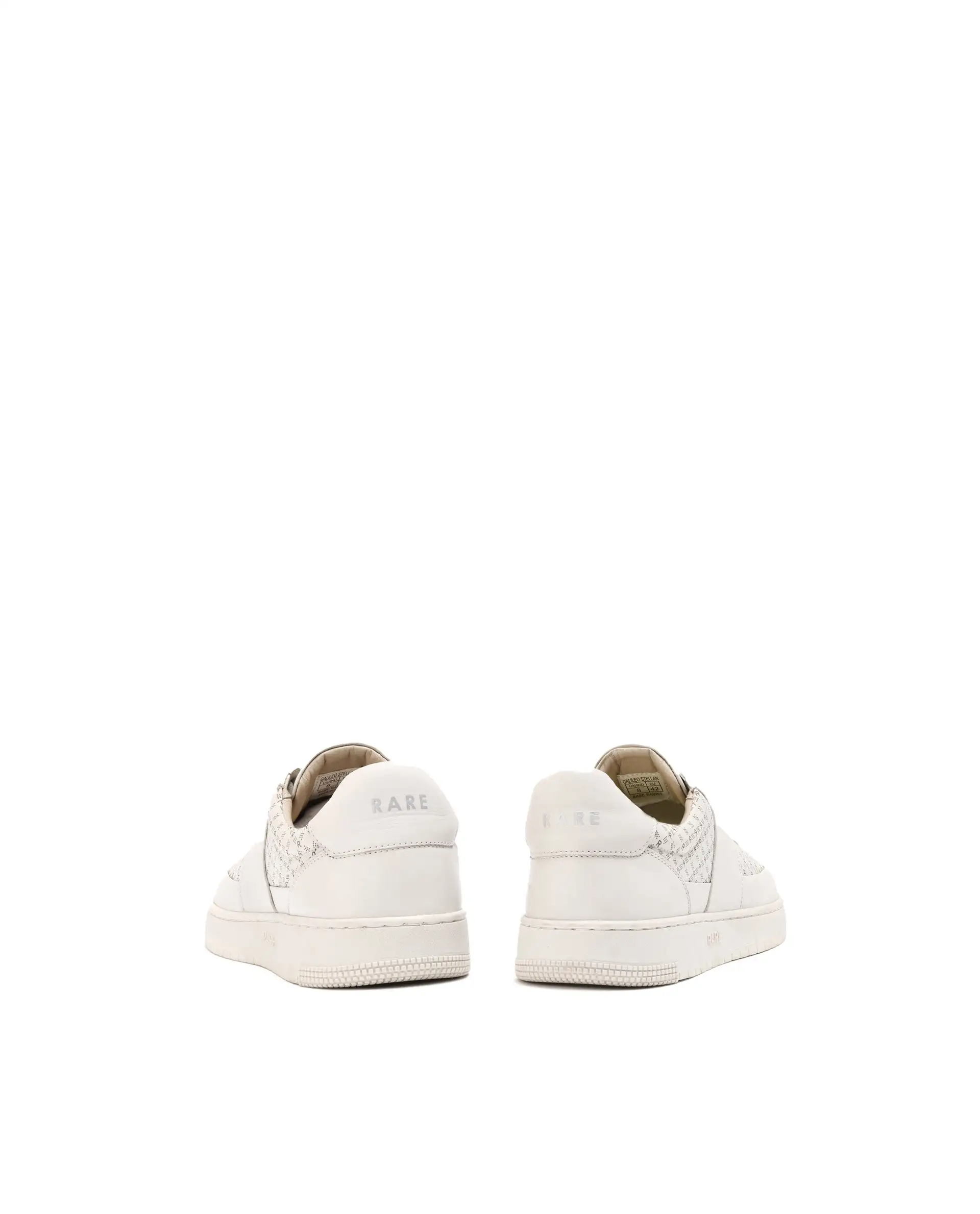 Rare Rabbit Men's Galileo Stellar Ivory Genuine Leather Monogram Print Low-Top Sneaker Shoes - Image 6